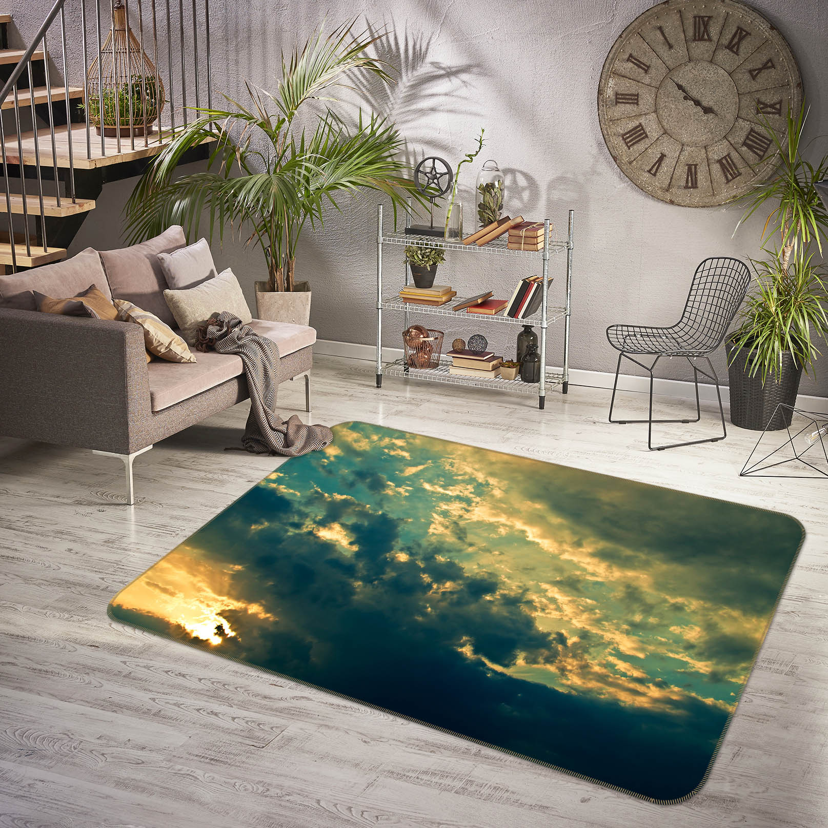 3D Clouds 31173 Non Slip Rug Mat