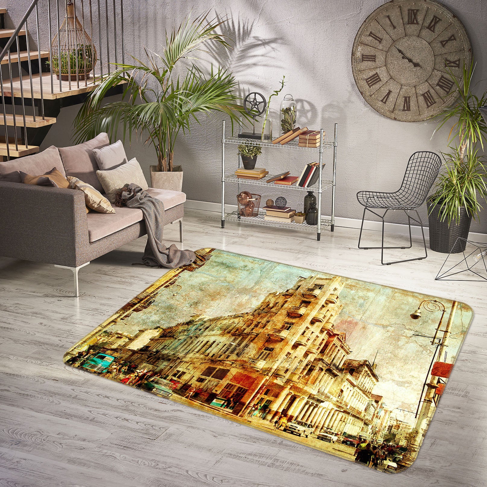 3D Houses Street 32010 Non Slip Rug Mat