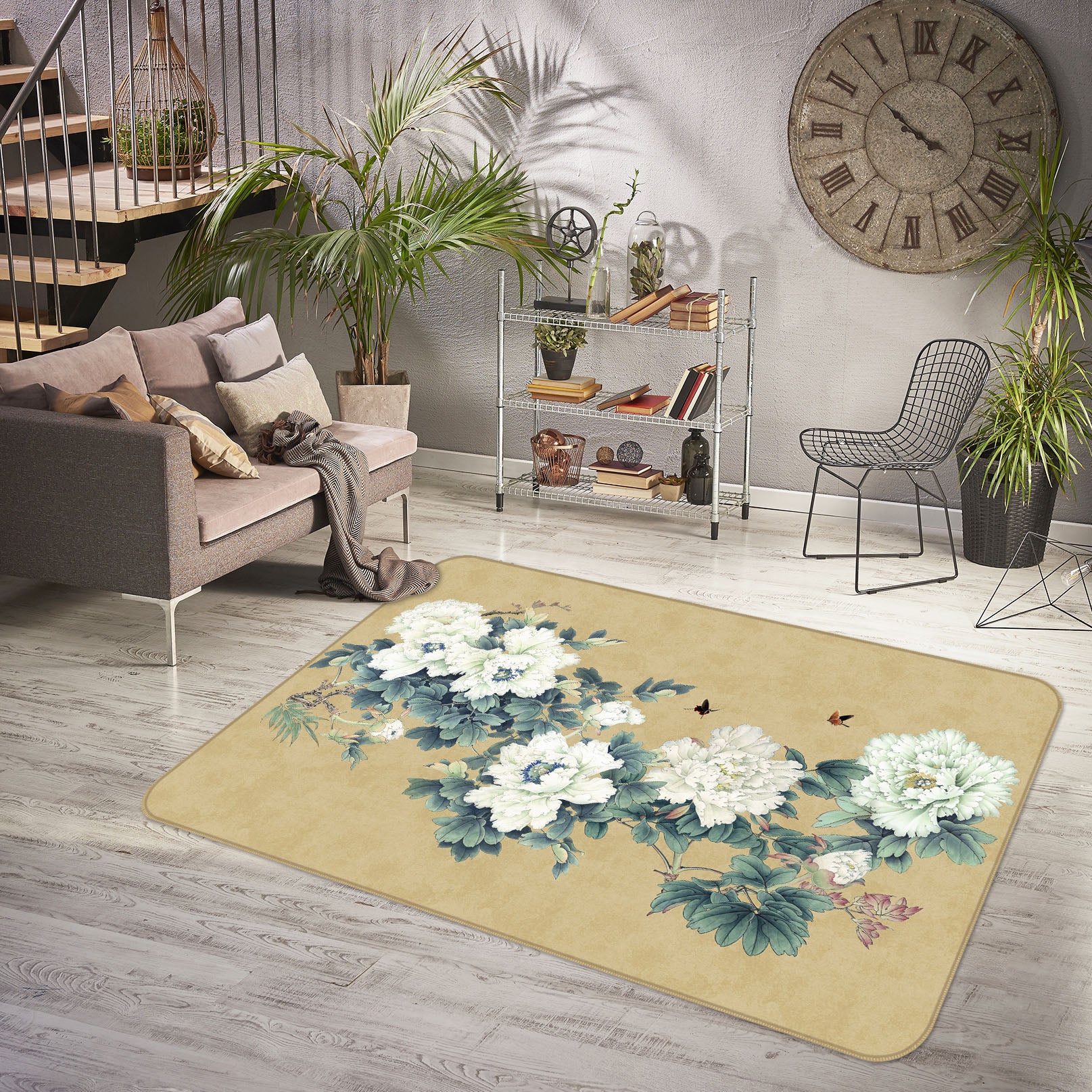 3D Flowers 34049 Non Slip Rug Mat