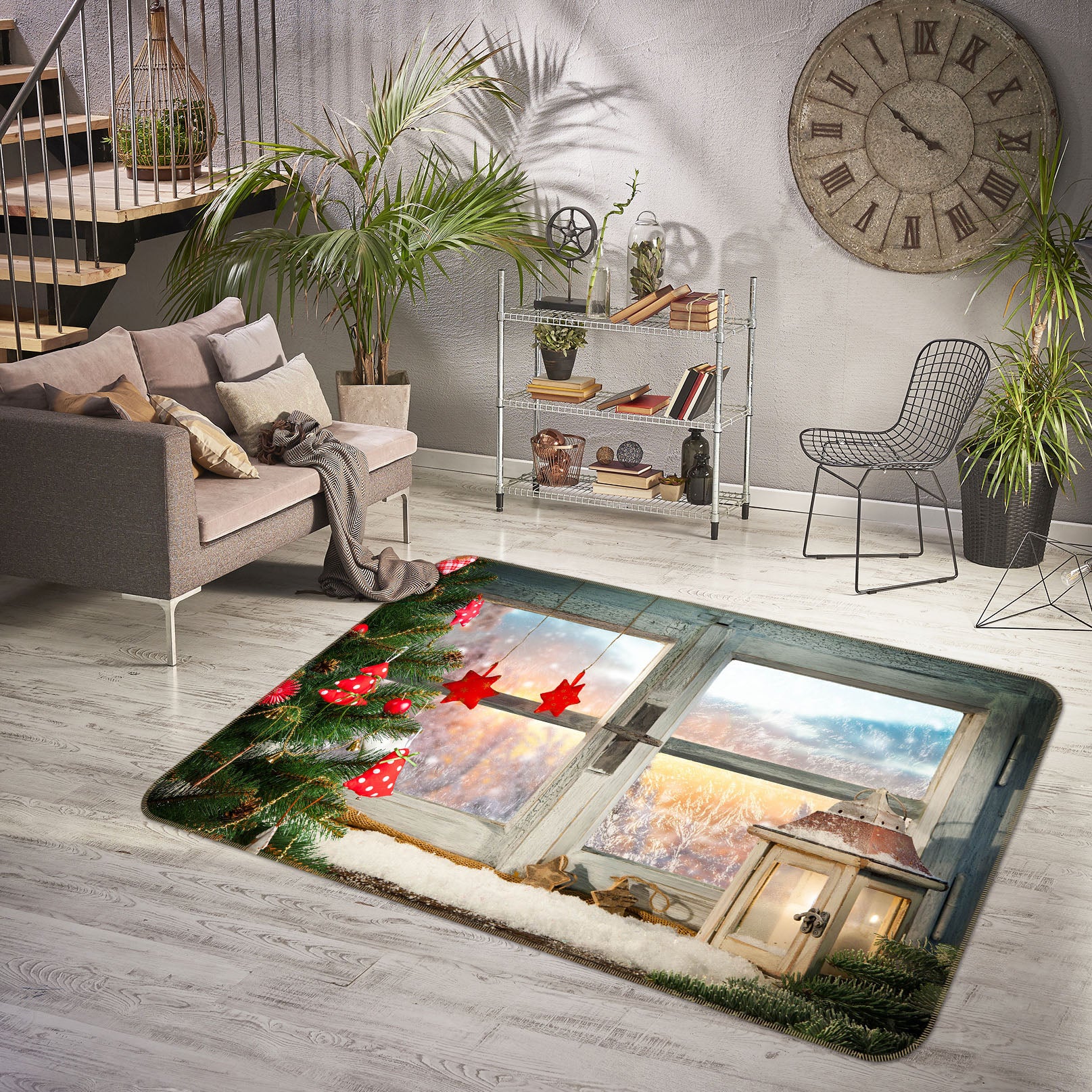 3D Tree Window 65076 Non Slip Rug Mat