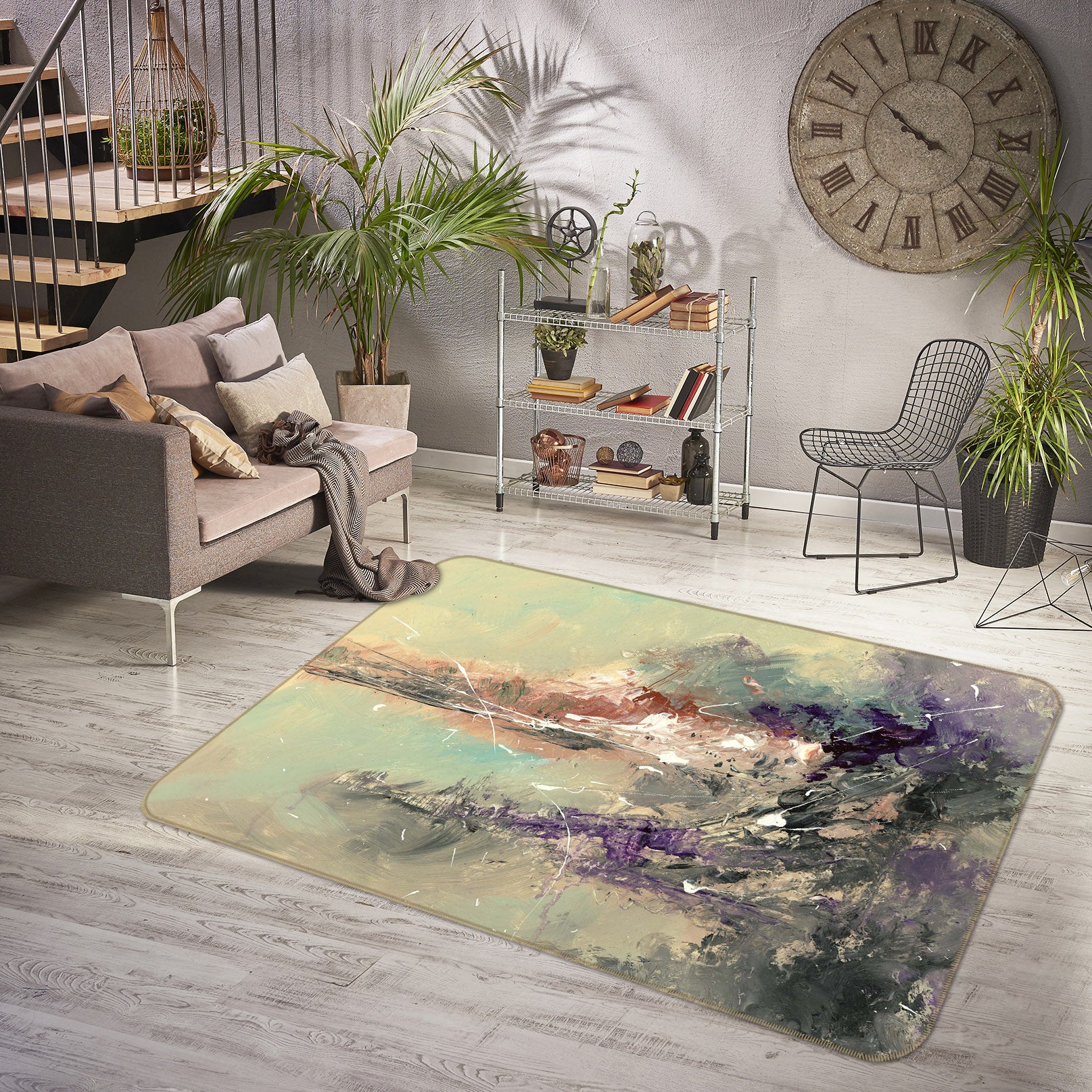 3D Abstract Ink Pattern 84121 Anne Farrall Doyle Rug Non Slip Rug Mat