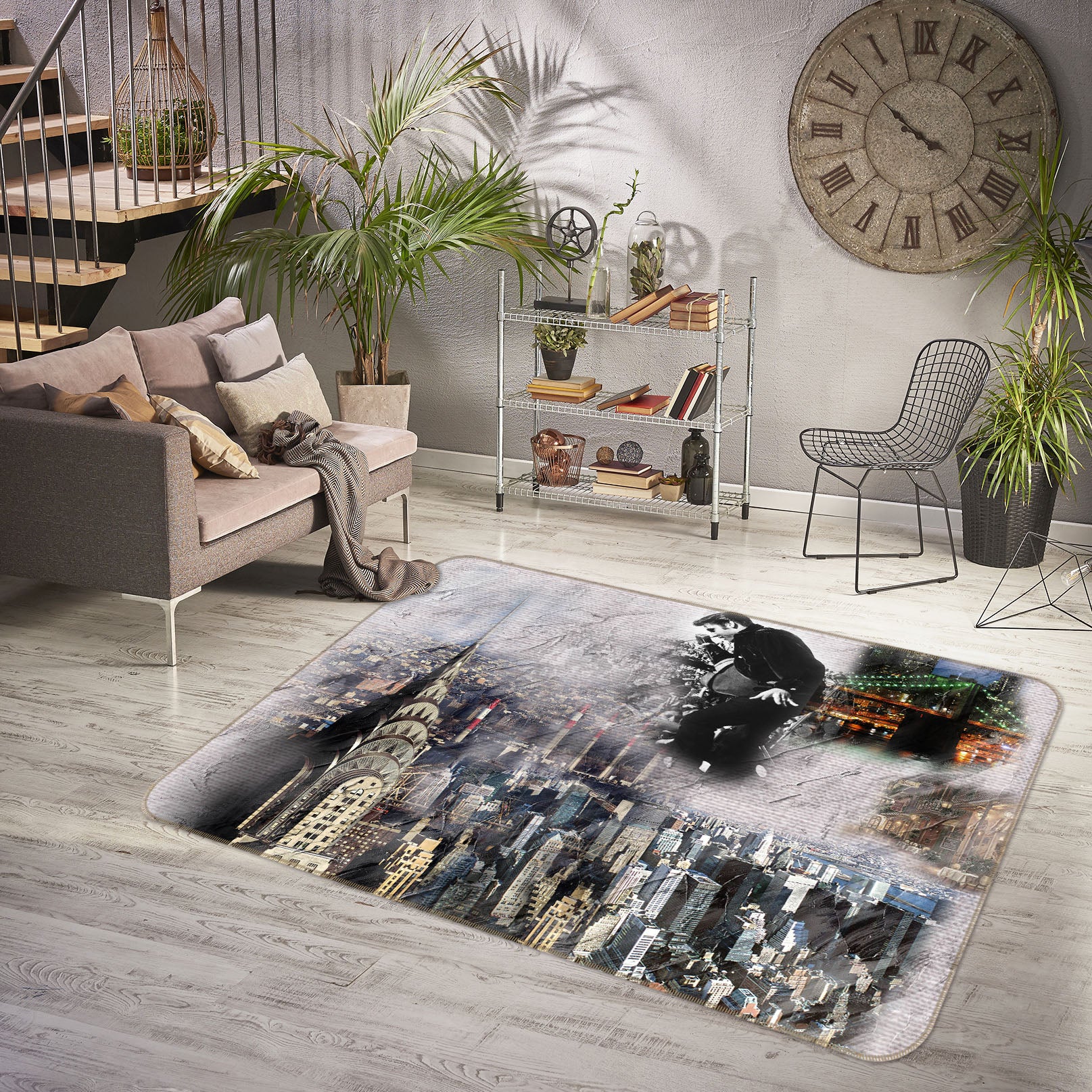 3D High-Rise Building 35234 Non Slip Rug Mat