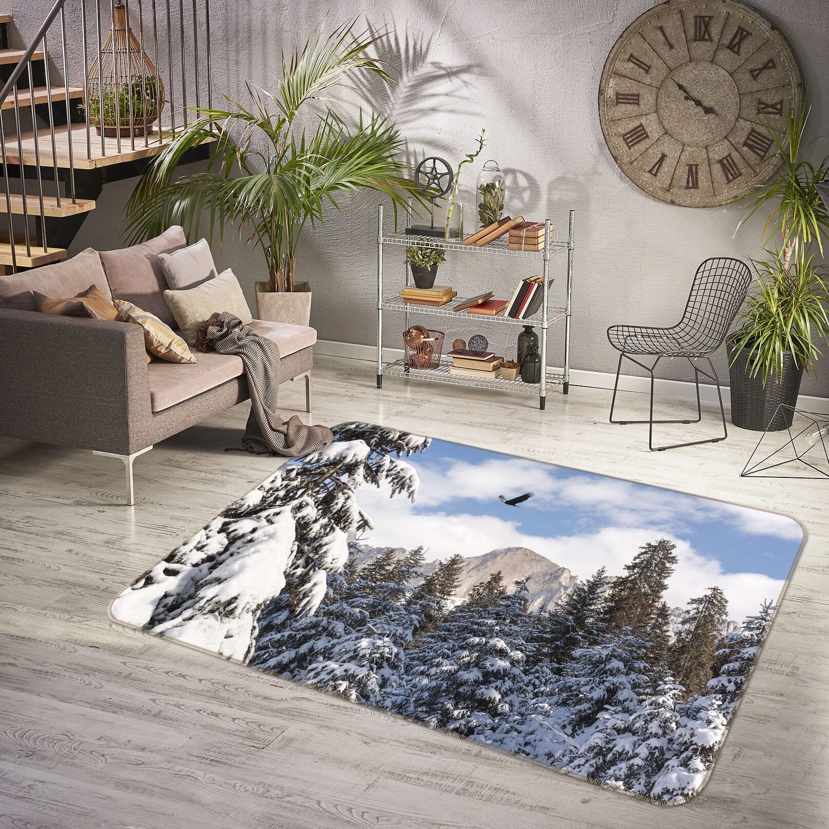 3D Heavy Snow Forest 1155 Marco Carmassi Rug Non Slip Rug Mat Mat AJ Creativity Home 