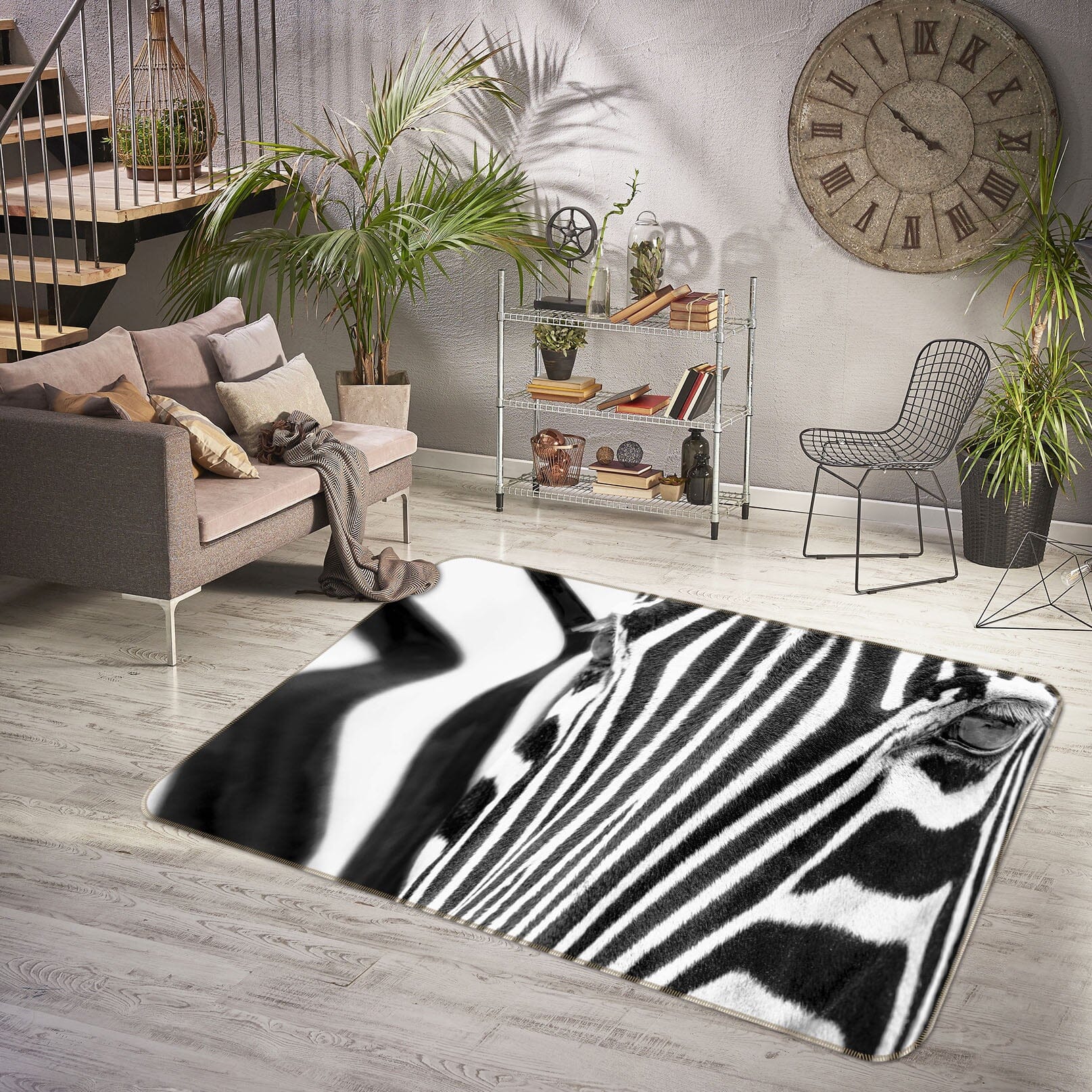 3D Zebra Pattern 1068 Marco Carmassi Rug Non Slip Rug Mat Mat AJ Creativity Home 