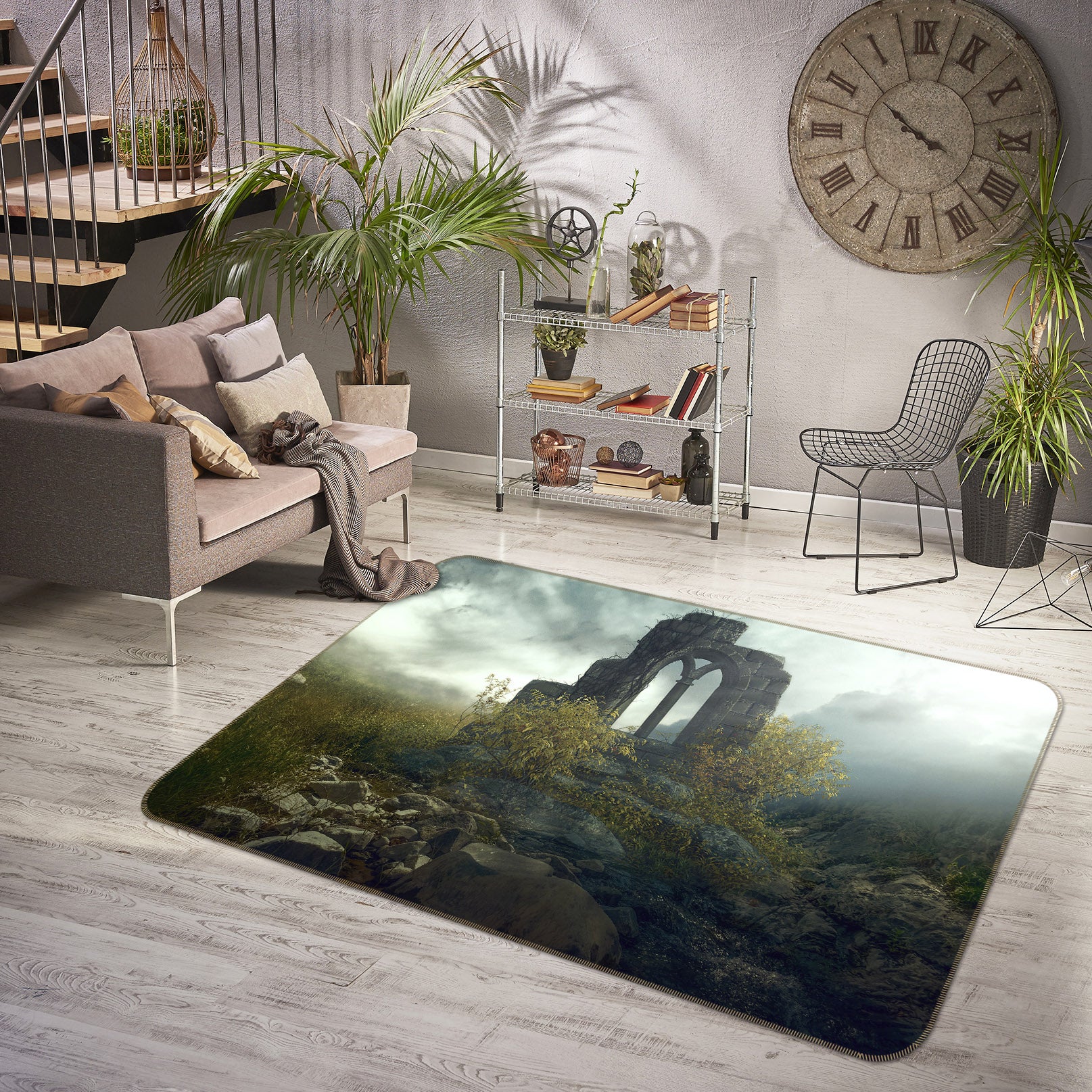 3D Stone Door 36130 Non Slip Rug Mat