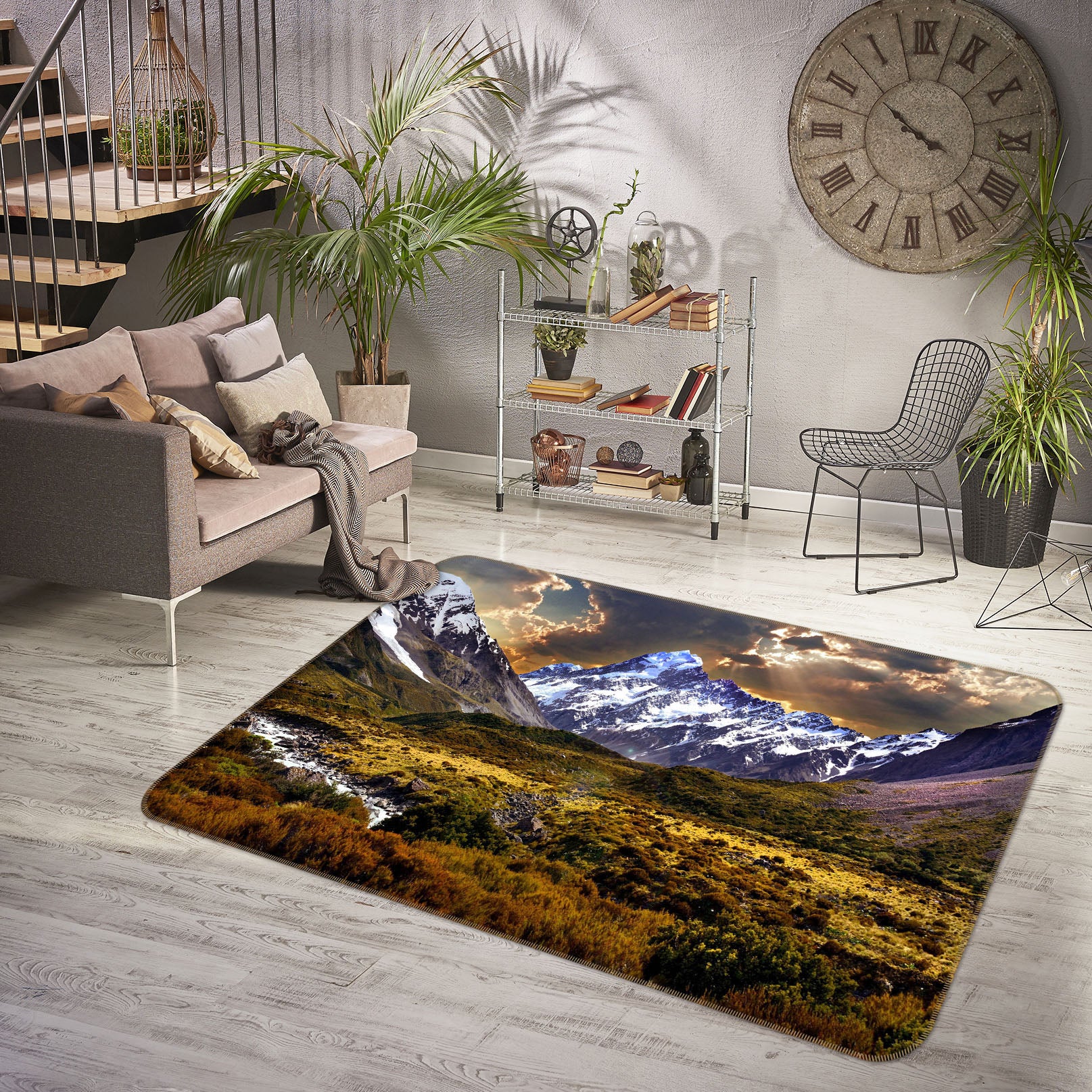 3D Mountains 35144 Non Slip Rug Mat