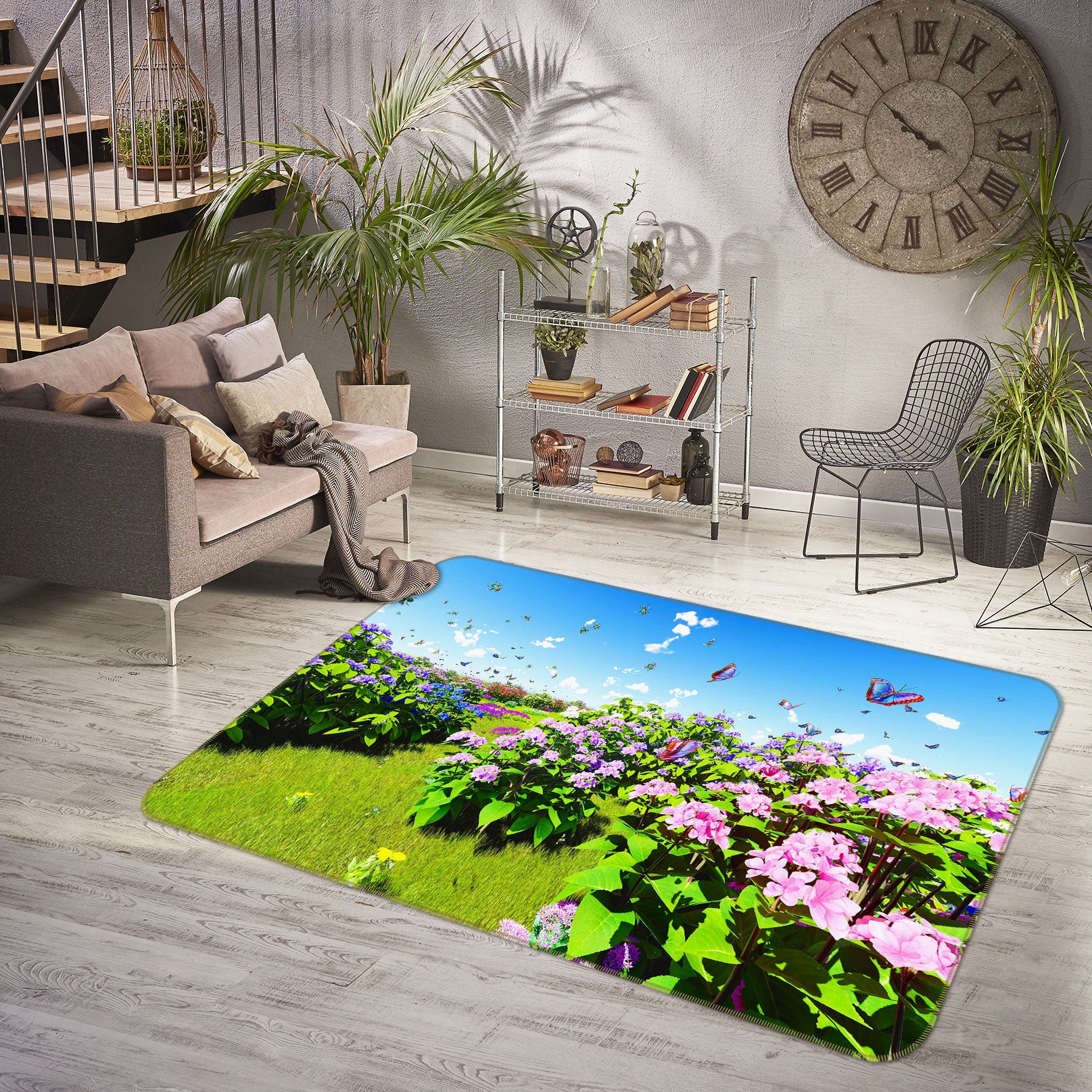3D Meadow Flowers 76284 Non Slip Rug Mat