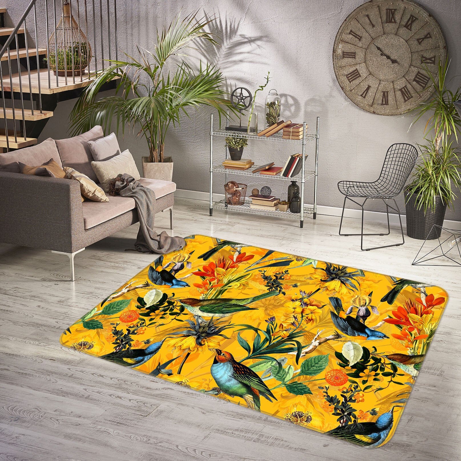 3D Yellow Flowers 113 Uta Naumann Rug Non Slip Rug Mat Mat AJ Creativity Home 