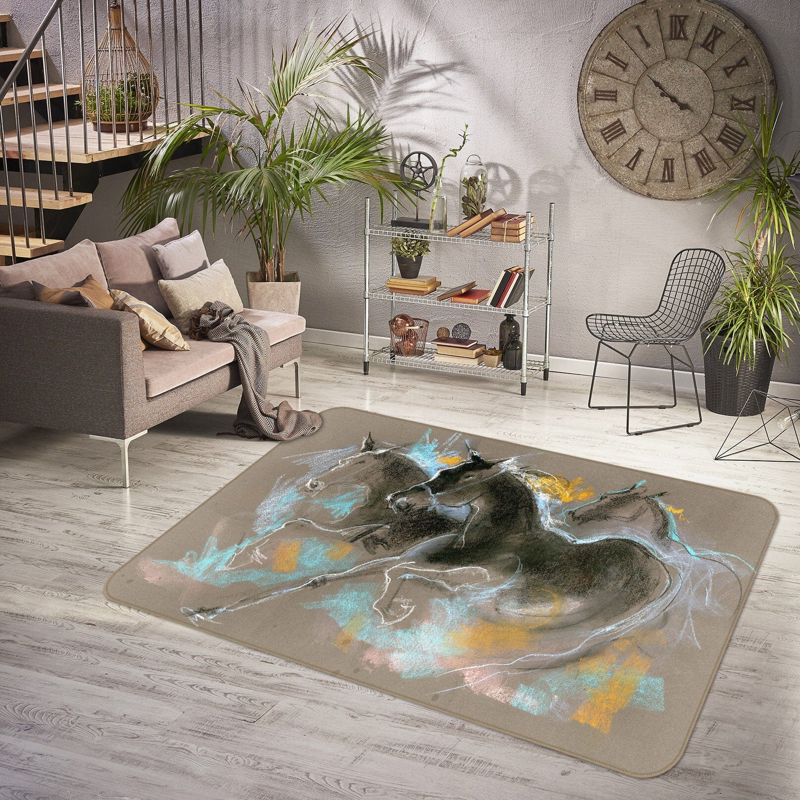 3D Running Horse 1013 Anne Farrall Doyle Rug Non Slip Rug Mat Mat AJ Creativity Home 