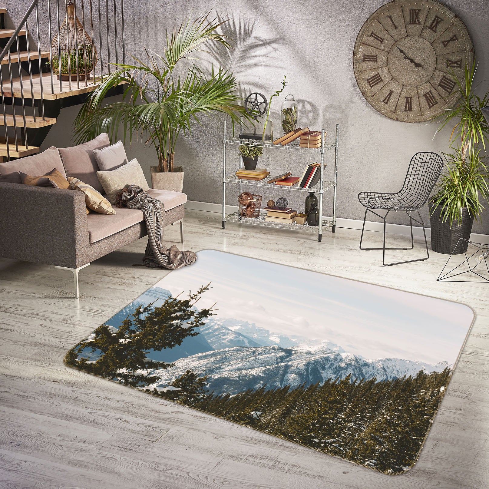 3D Mountain Forest 31108 Non Slip Rug Mat
