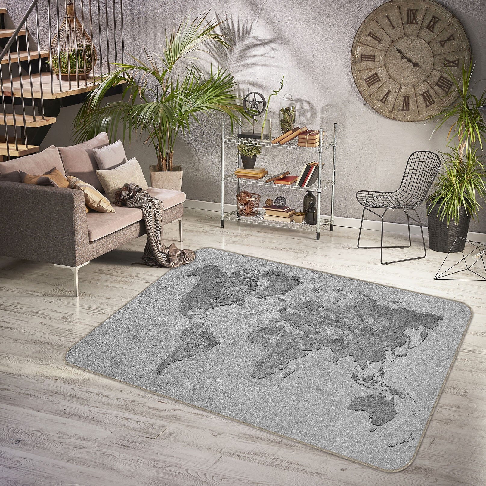 3D Grey World 273 World Map Non Slip Rug Mat Mat AJ Creativity Home 