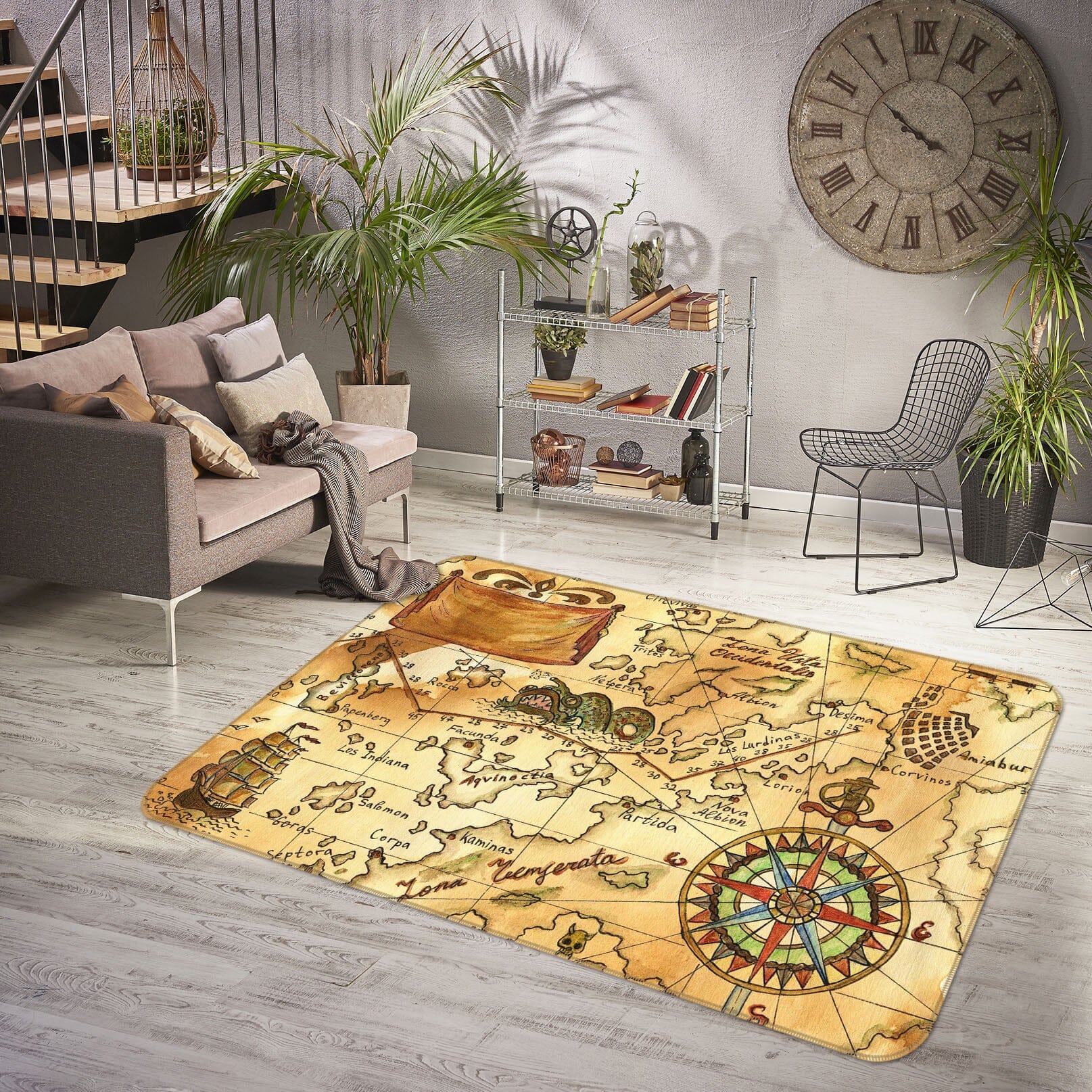 3D Nautical Direction 238 World Map Non Slip Rug Mat Mat AJ Creativity Home 