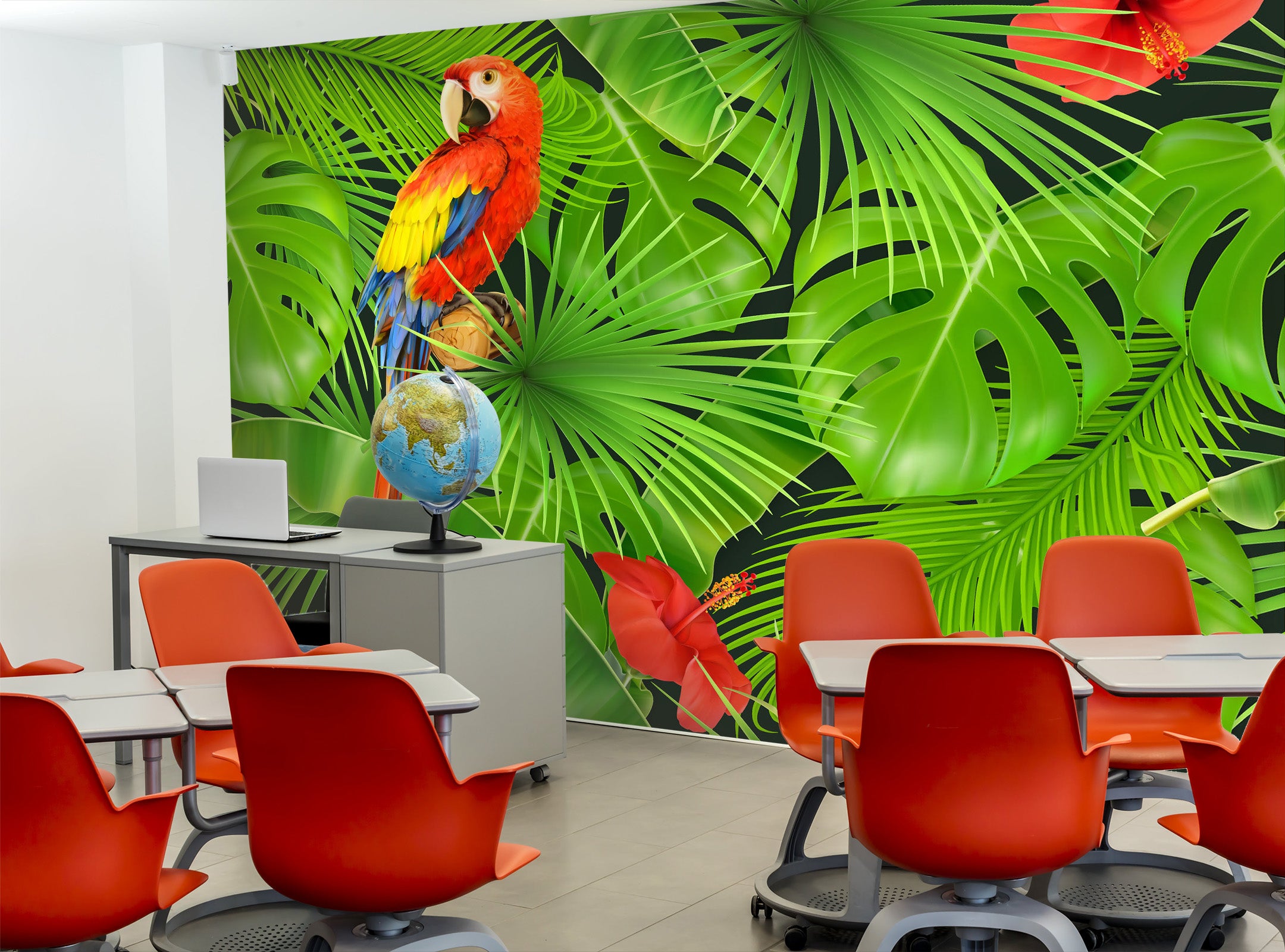 3D Red Parrot 173 Wall Murals