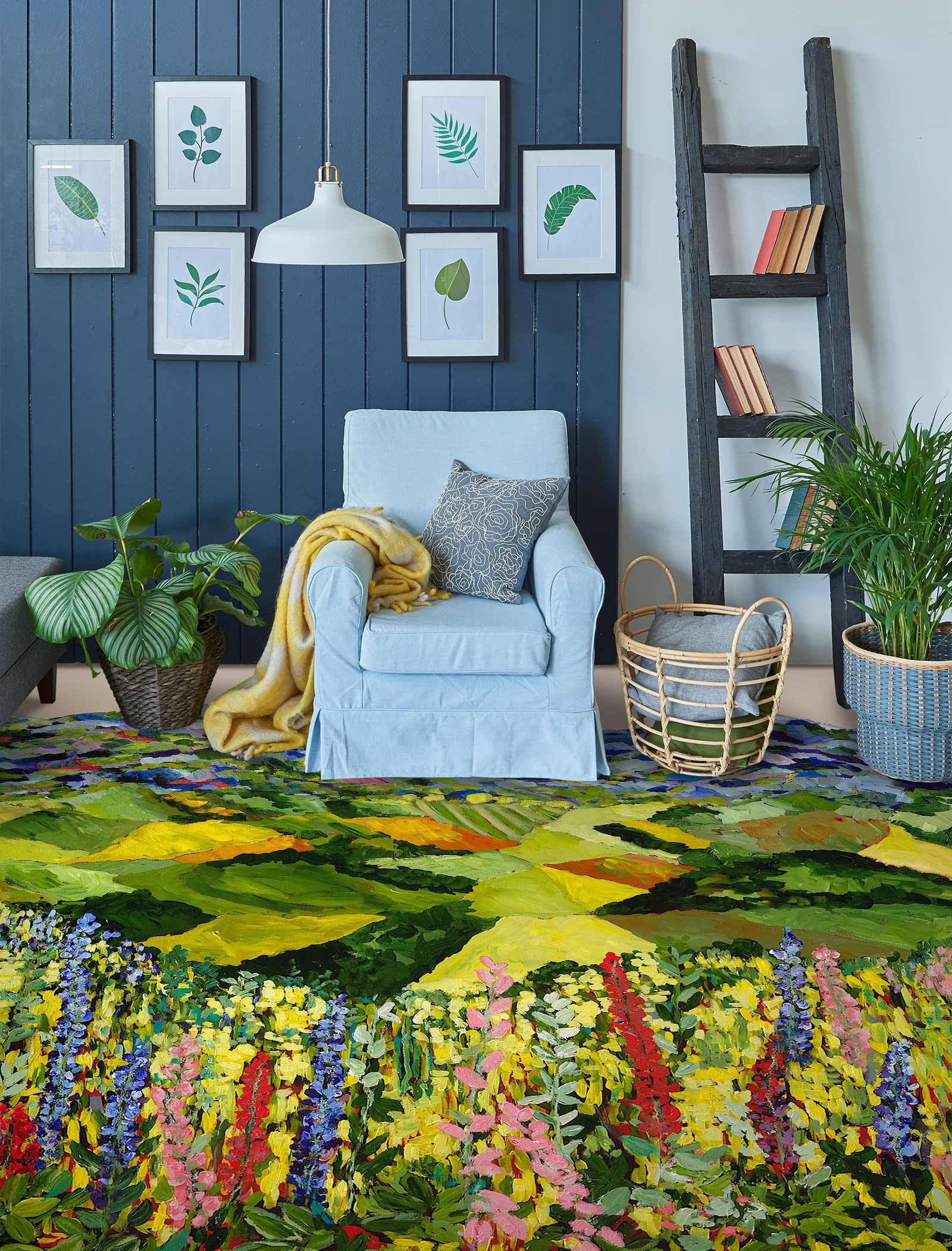 3D Field Colorful Flowers Painting 9545 Allan P. Friedlander Floor Mural