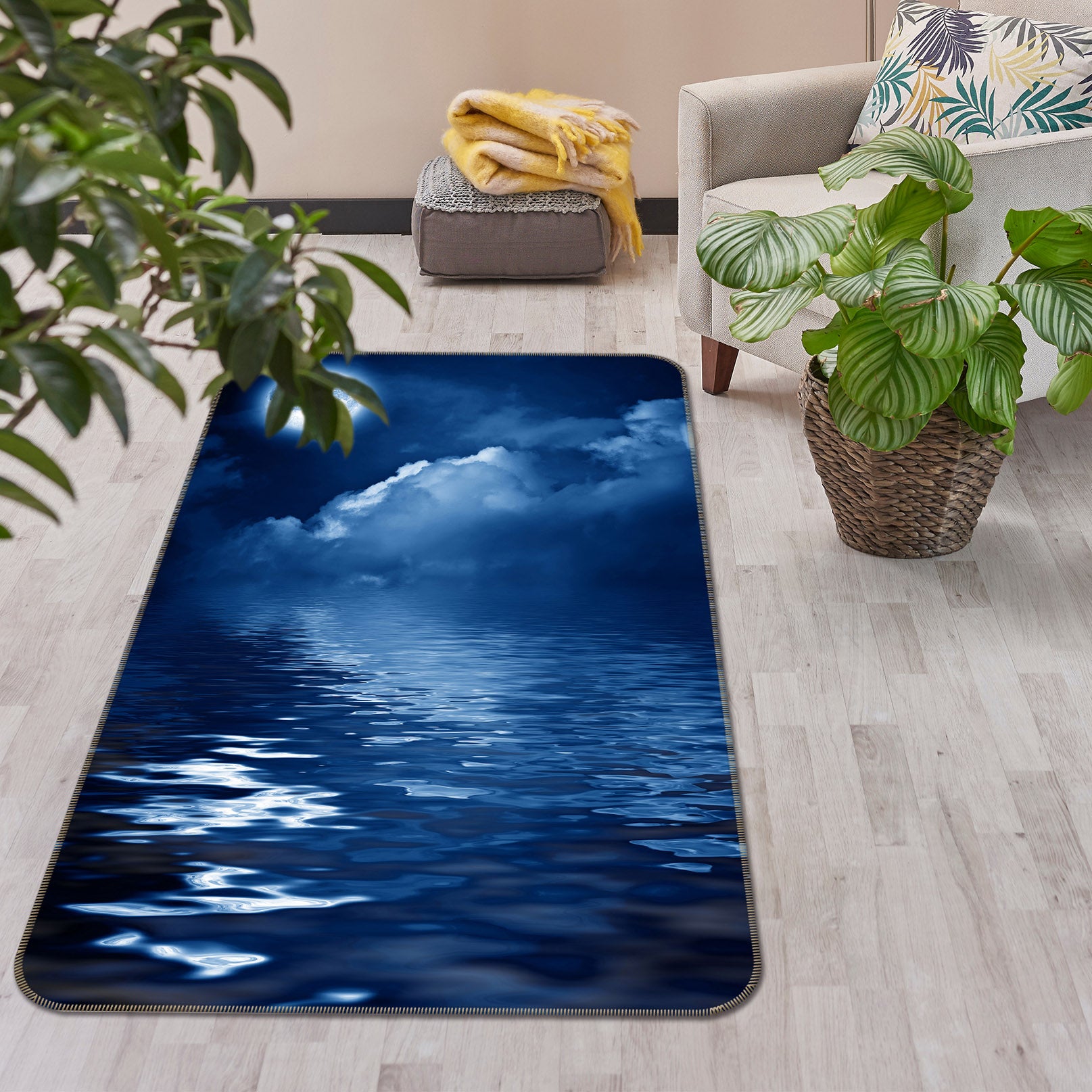 3D Water Surface Moon 32109 Non Slip Rug Mat