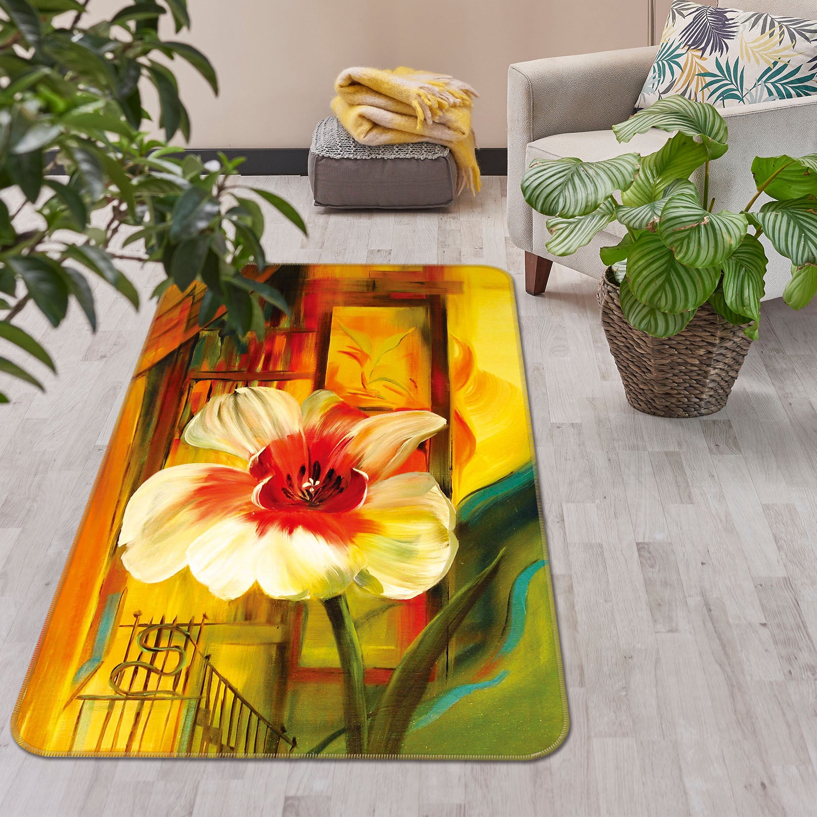3D Flower 33234 Non Slip Rug Mat