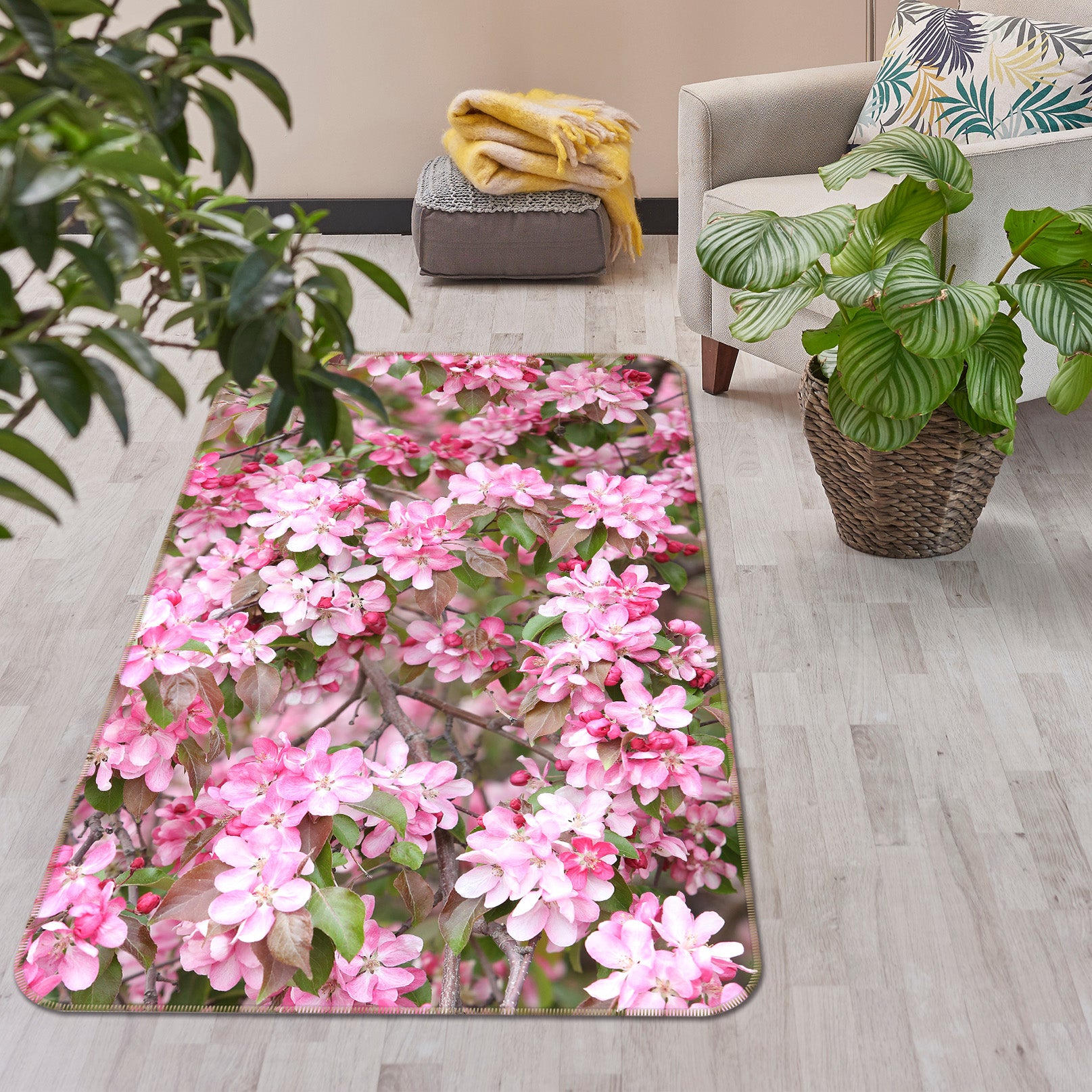 3D Flower Bush 26105 Non Slip Rug Mat
