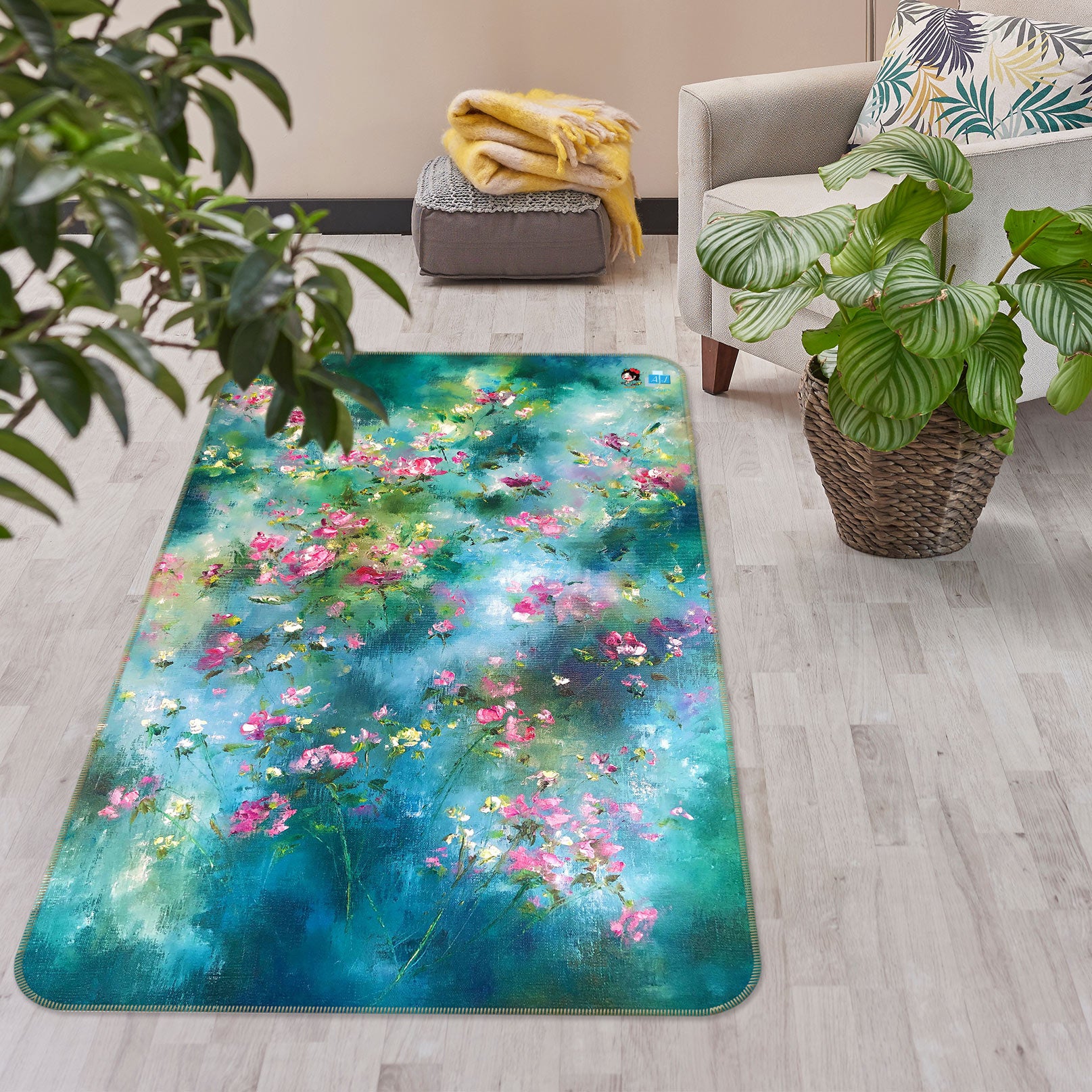 3D Beautiful Bouquet 1168 Skromova Marina Rug Non Slip Rug Mat