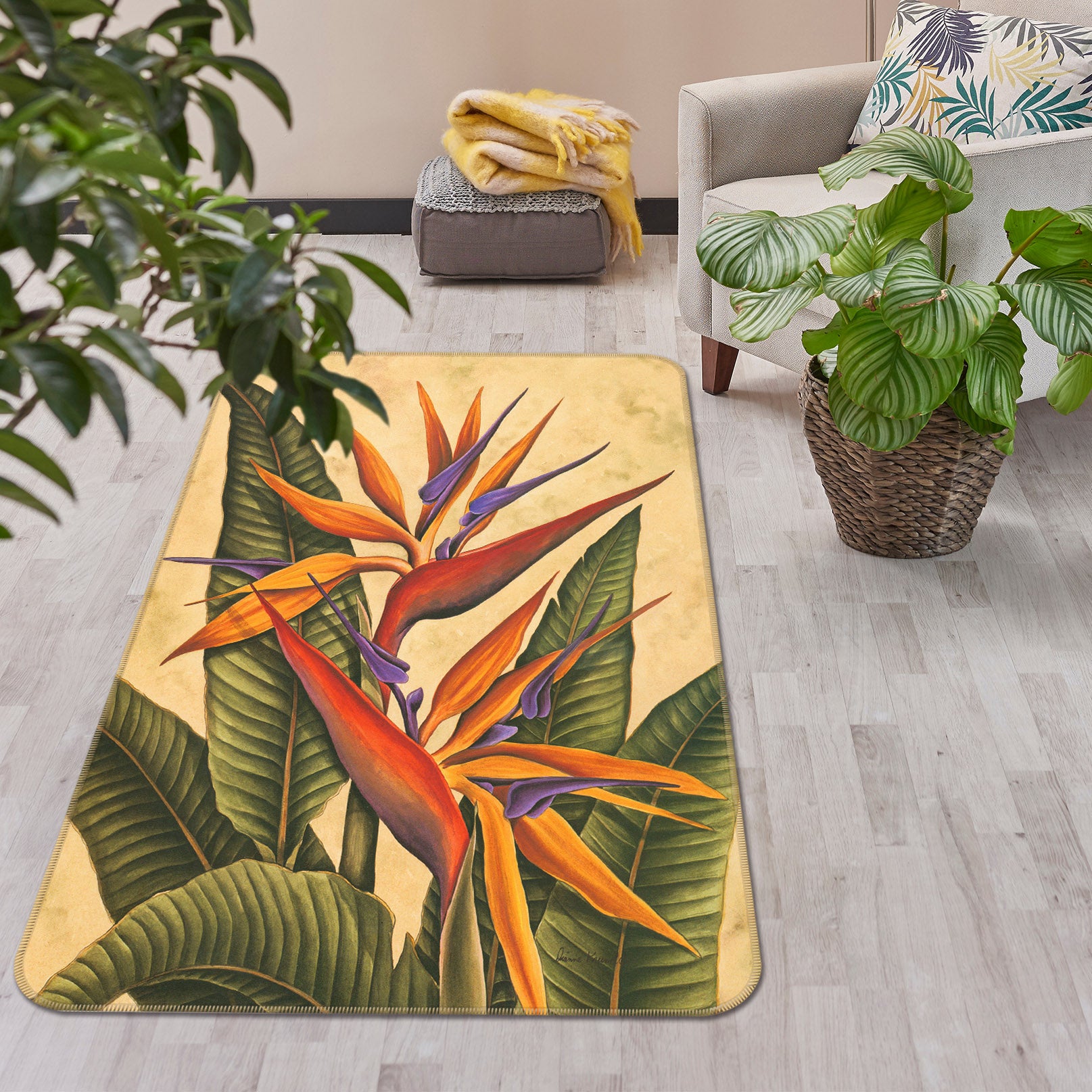 3D Flowers 32185 Non Slip Rug Mat