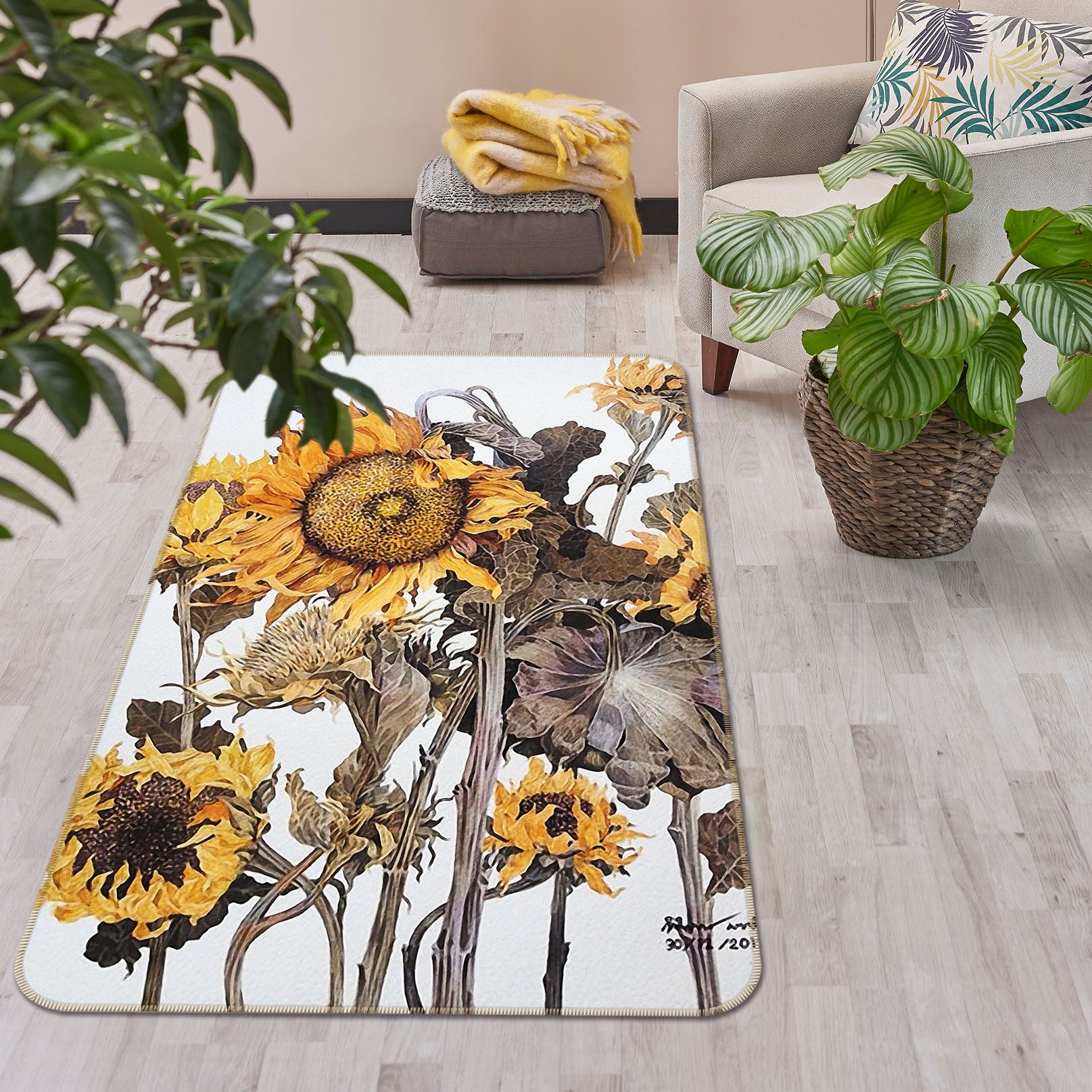 3D Sunflower 65024 Non Slip Rug Mat