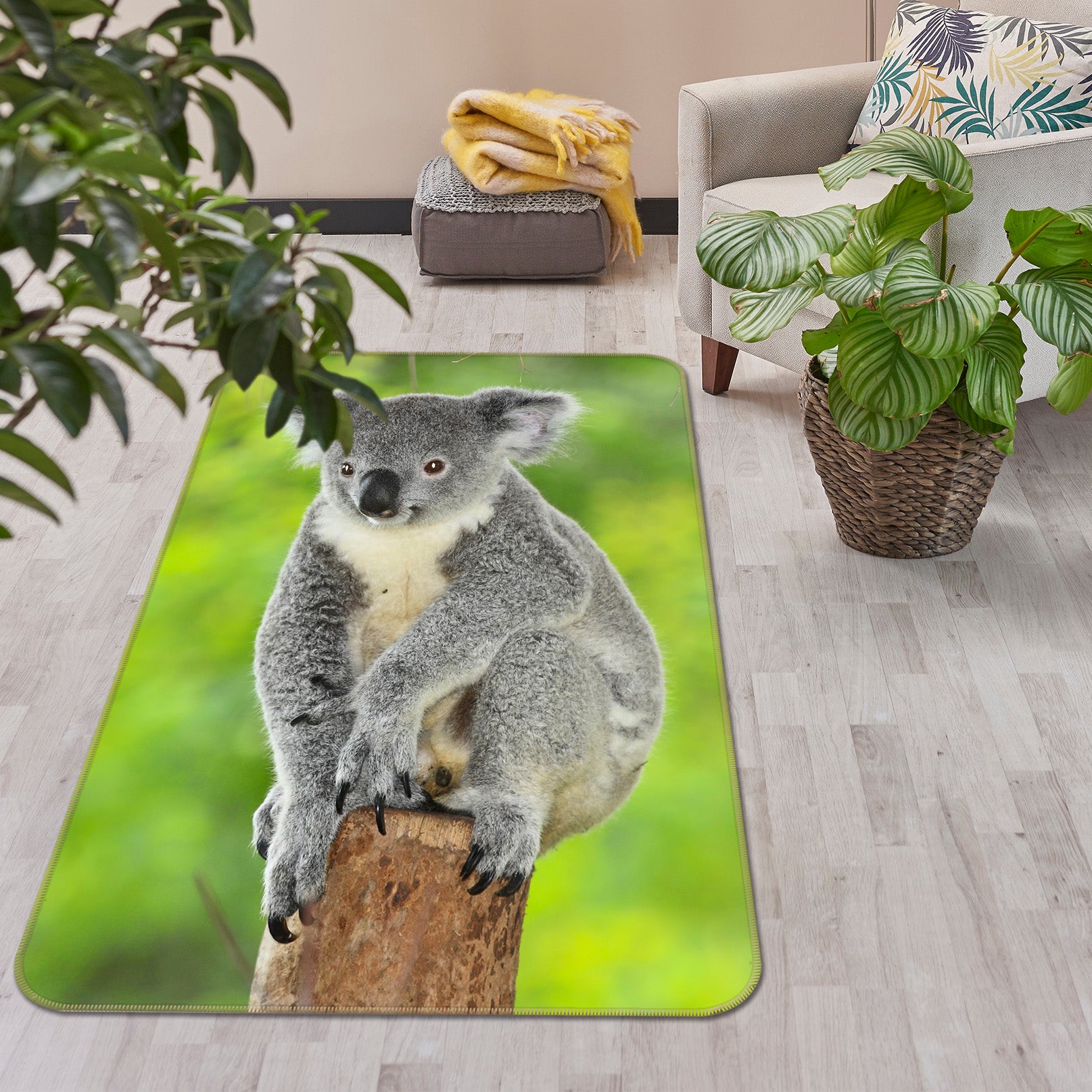 3D Koala Stump 179 Animal Non Slip Rug Mat