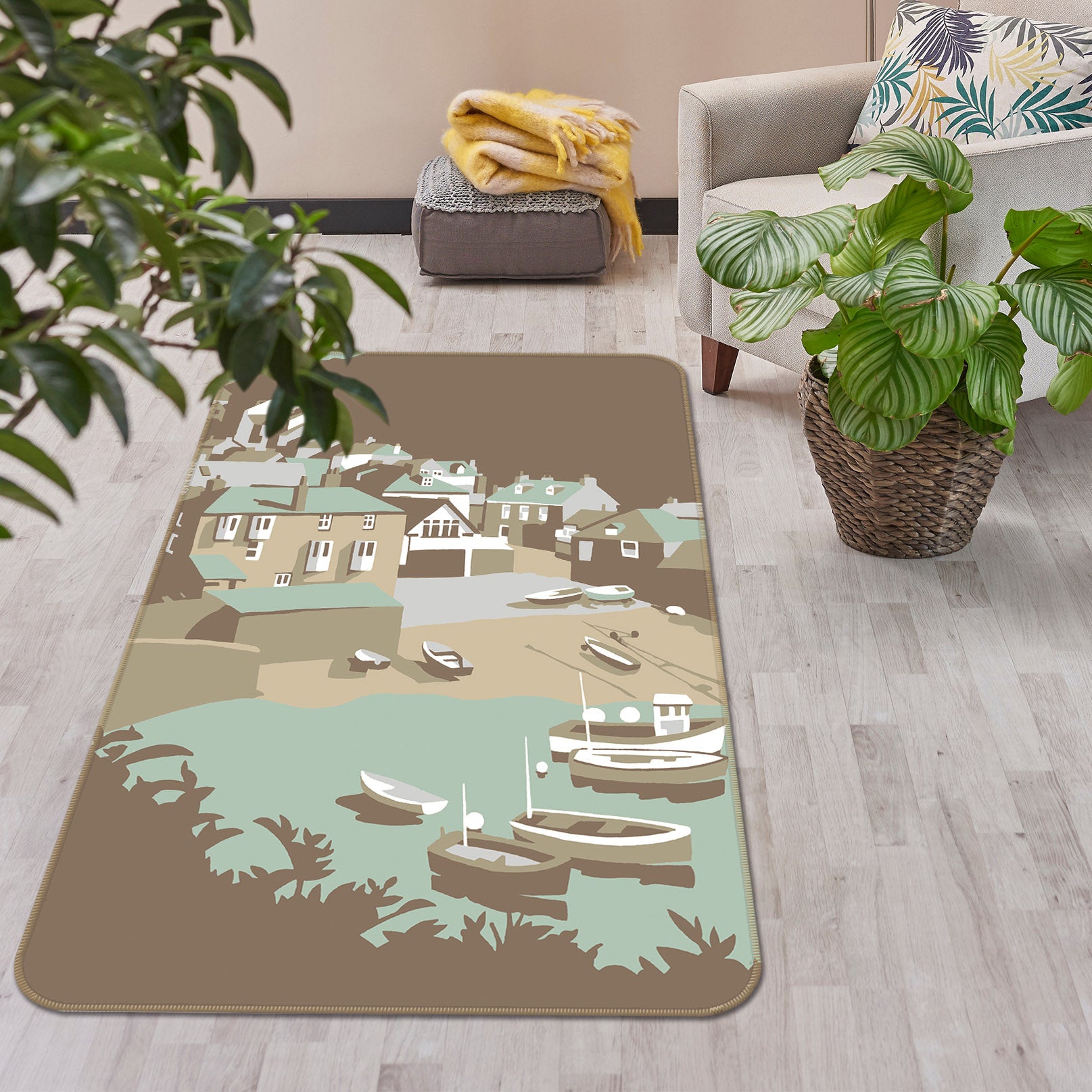 3D Port Isaac 84292 Steve Read Rug Non Slip Rug Mat