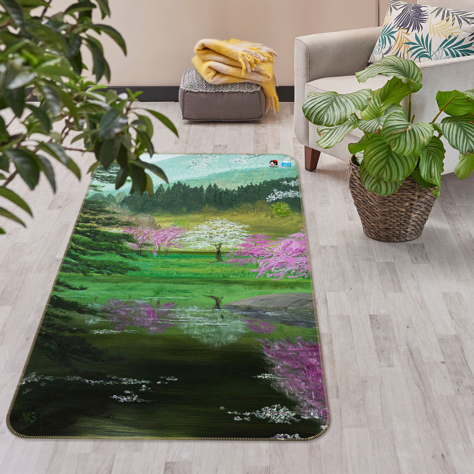 3D Meadow Tree 18106 Marina Zotova Rug Non Slip Rug Mat
