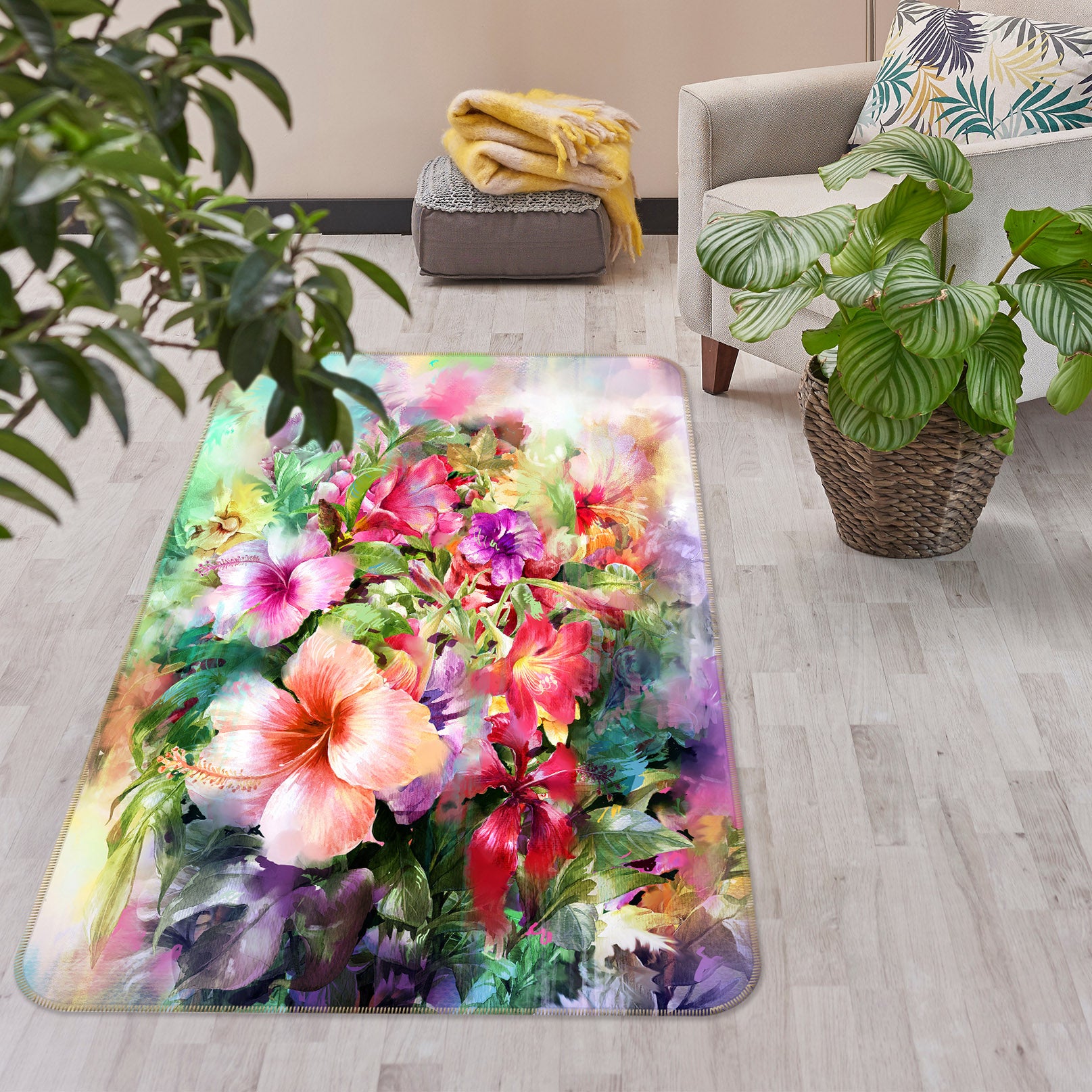 3D Flower 30228 Non Slip Rug Mat