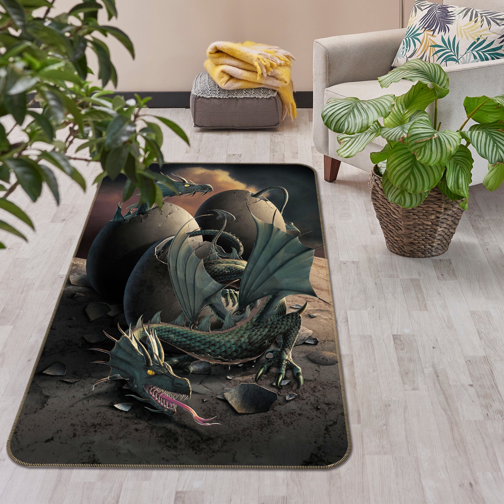 3D Dragon 84220 Vincent Hie Rug Non Slip Rug Mat