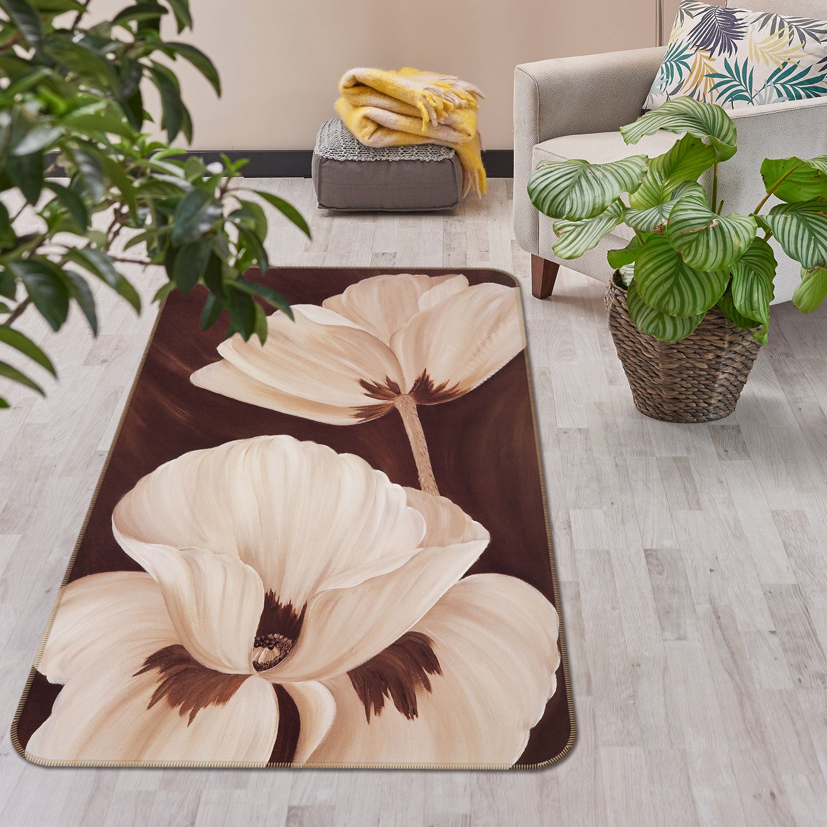 3D Flowers 33180 Non Slip Rug Mat