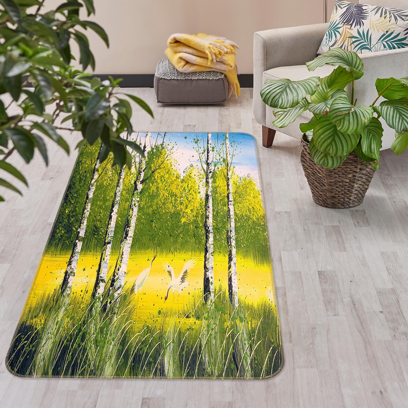 3D Grass Trees 76148 Non Slip Rug Mat