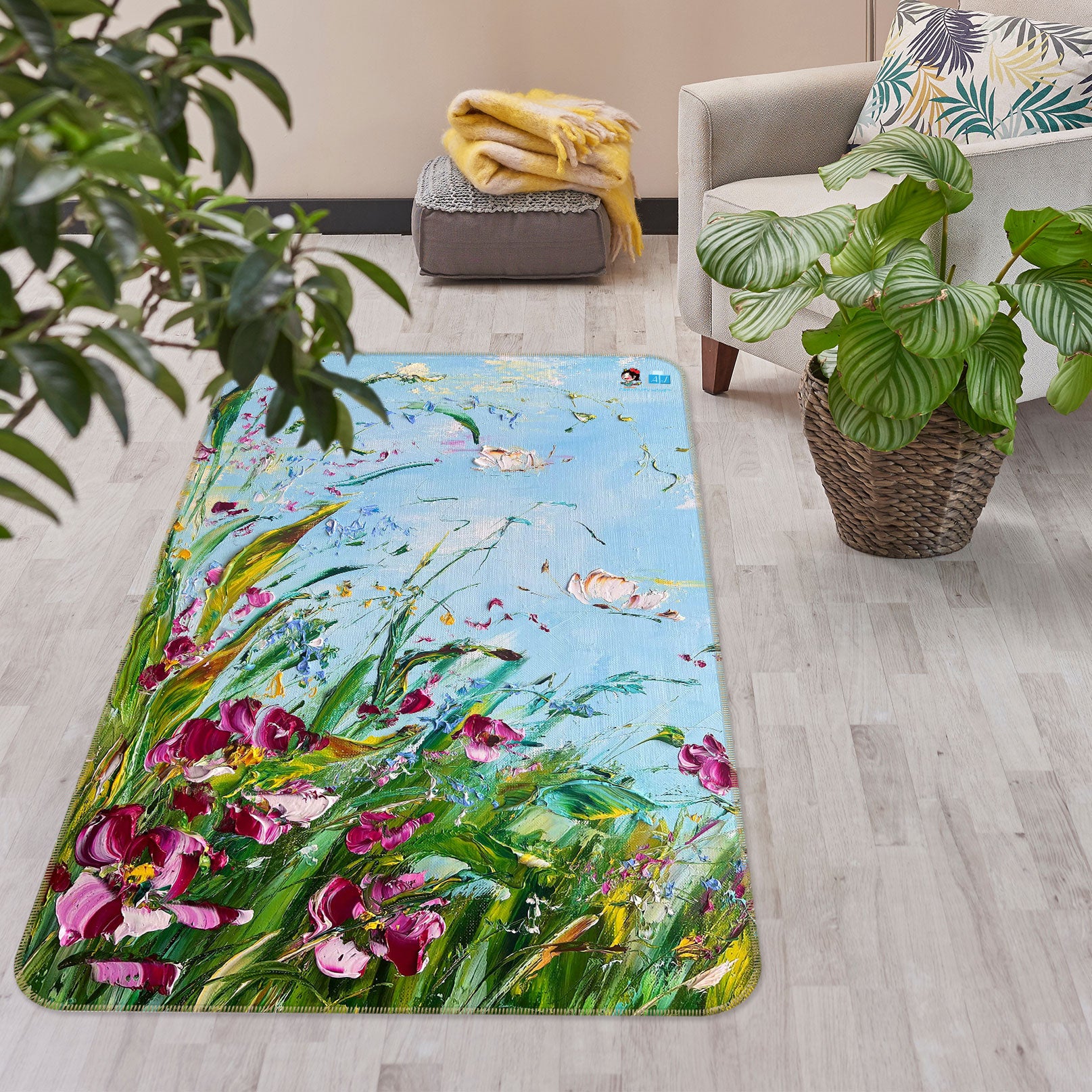 3D Garden Leaves 1196 Skromova Marina Rug Non Slip Rug Mat