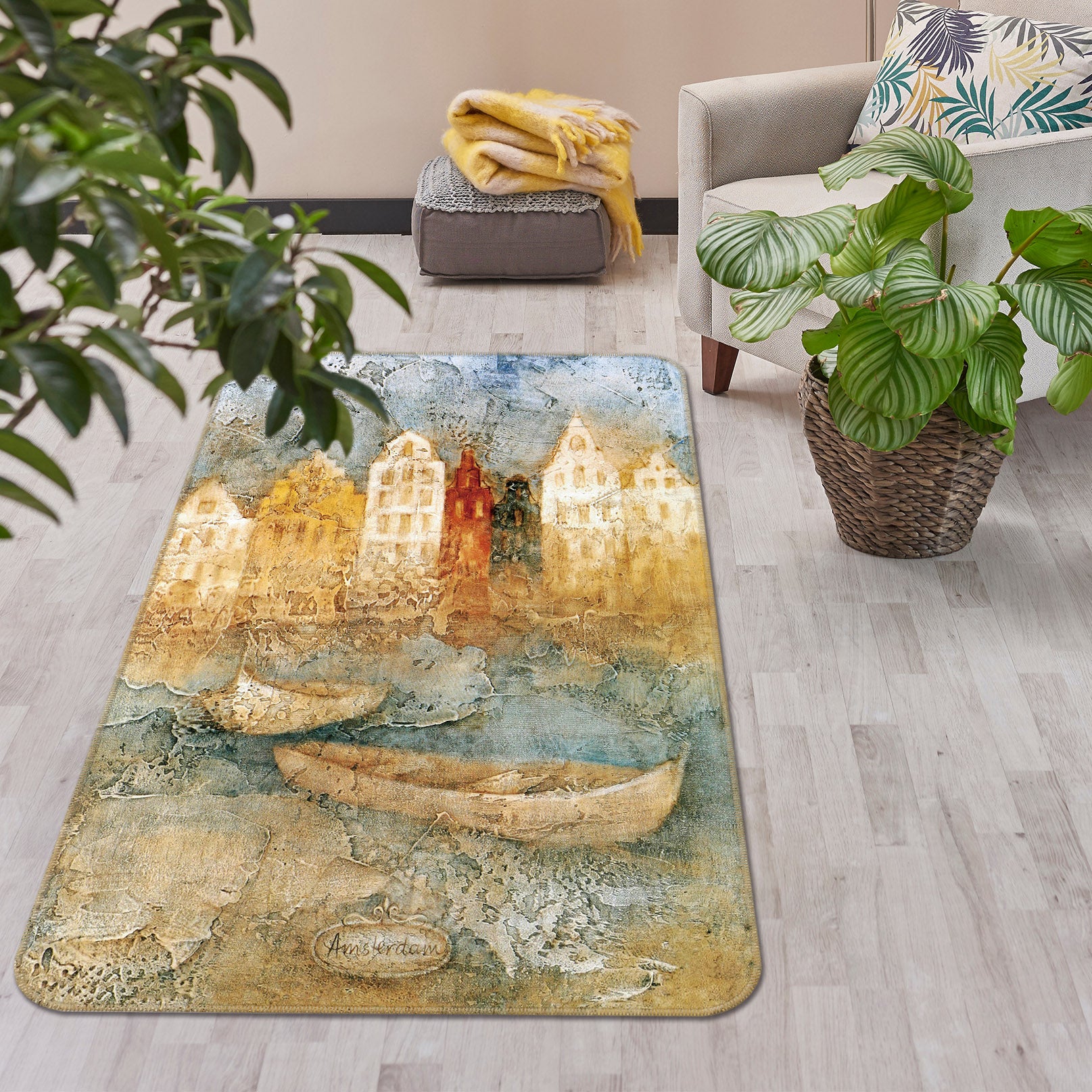 3D Houses Ferry 32195 Non Slip Rug Mat