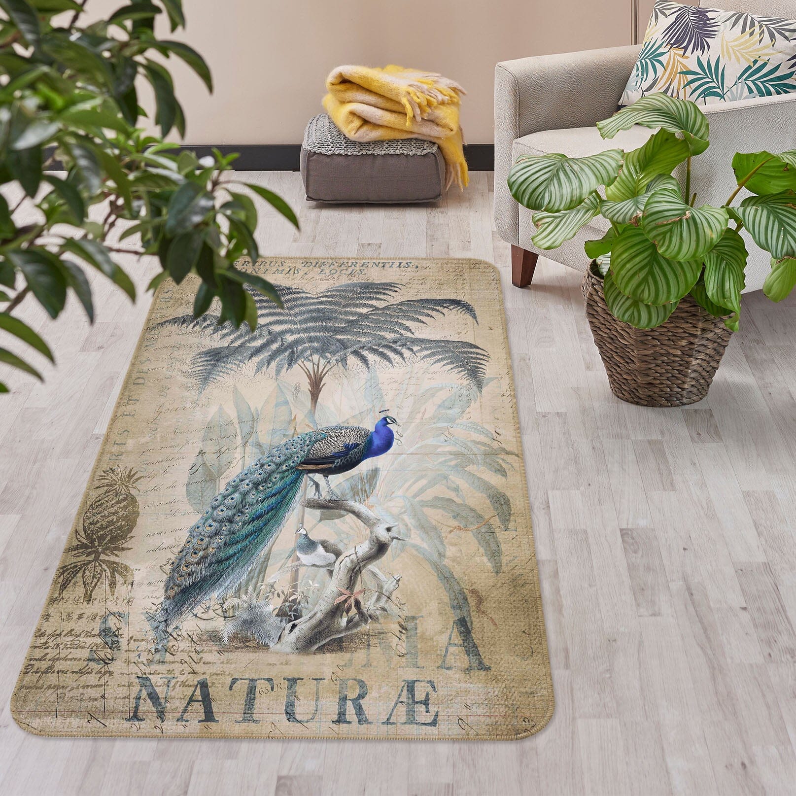 3D Wood Peacock 1028 Andrea haase Rug Non Slip Rug Mat Mat AJ Creativity Home 
