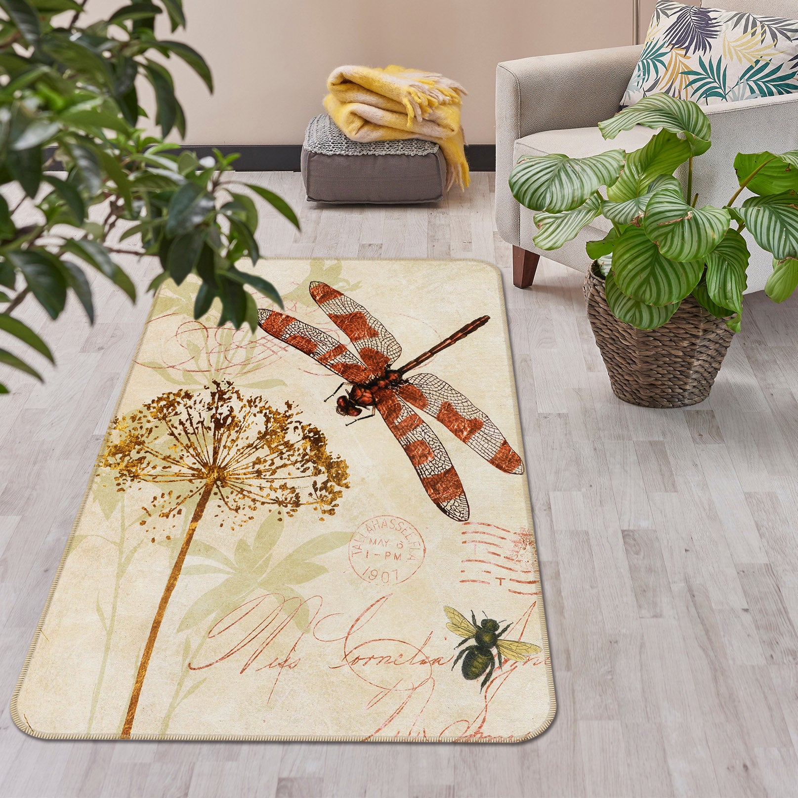 3D Dragonfly 32129 Non Slip Rug Mat
