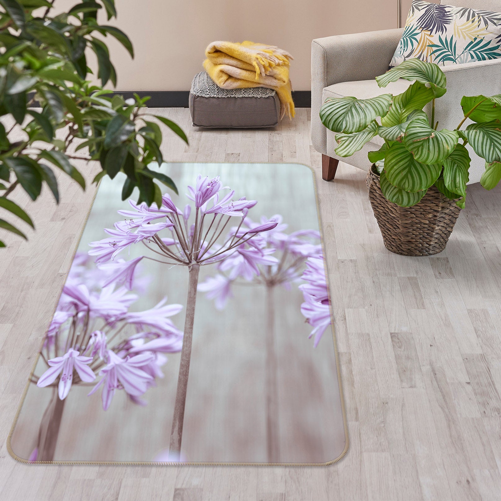 3D Flower 83293 Assaf Frank Rug Non Slip Rug Mat