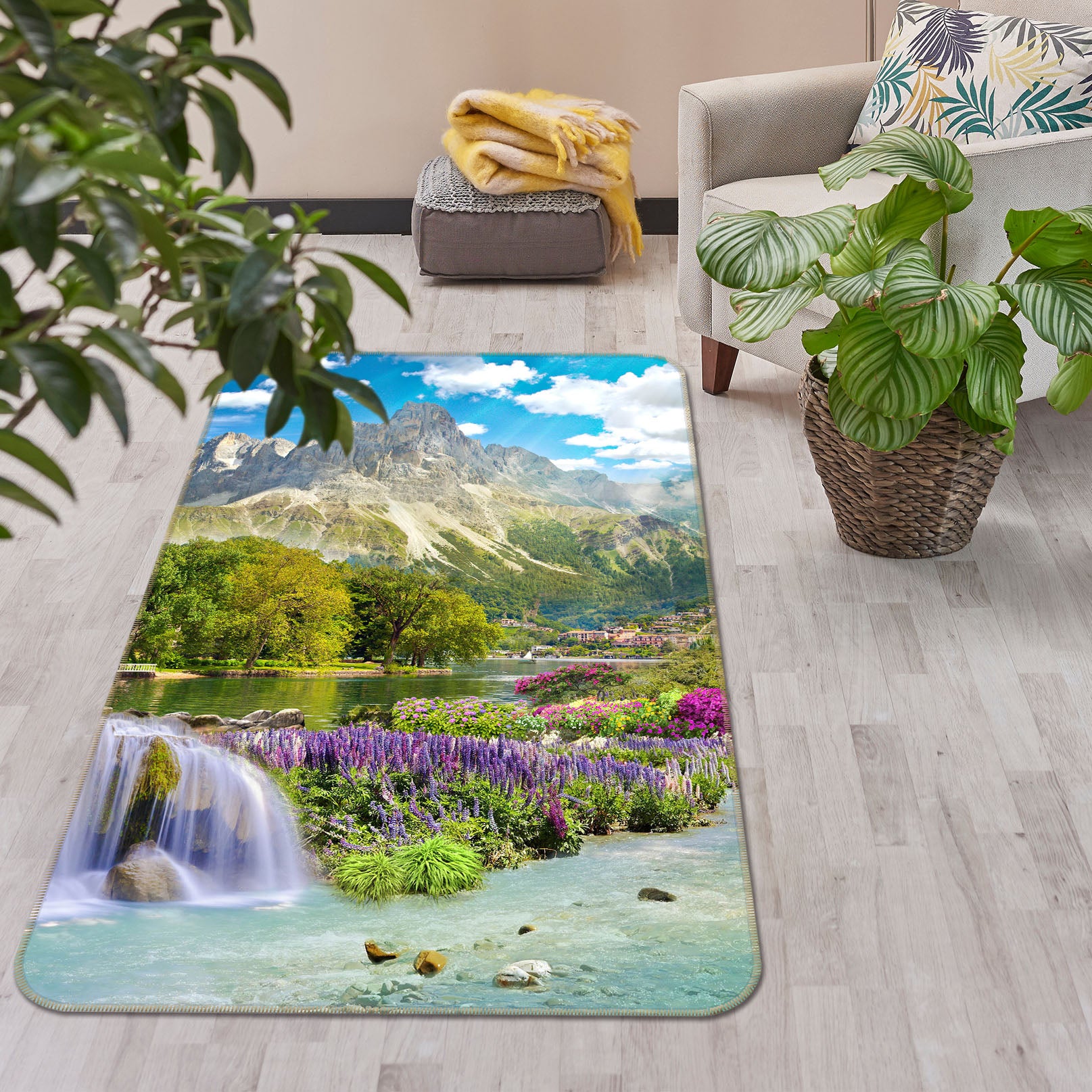 3D Mountains 26166 Non Slip Rug Mat