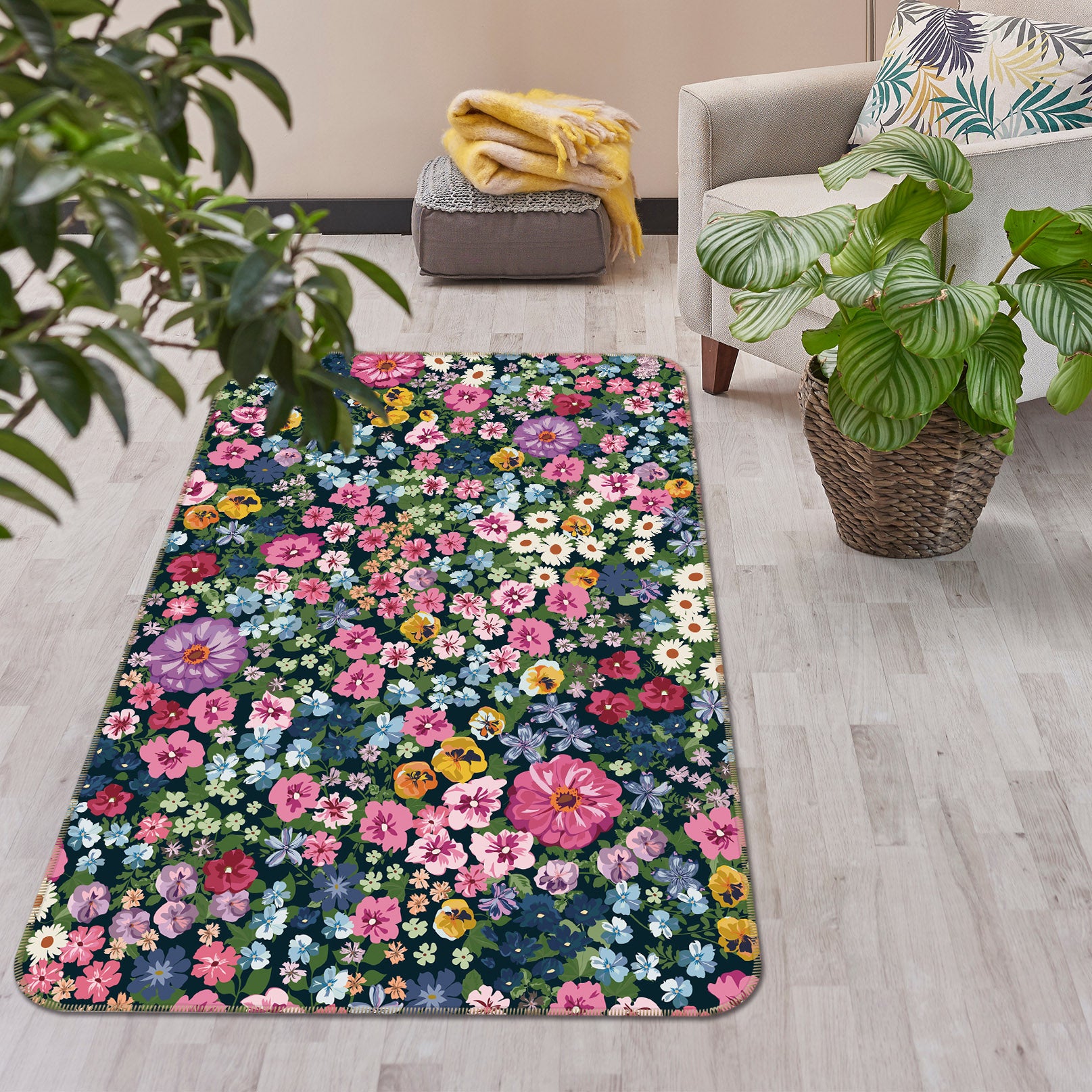 3D Flower Sea 26097 Non Slip Rug Mat