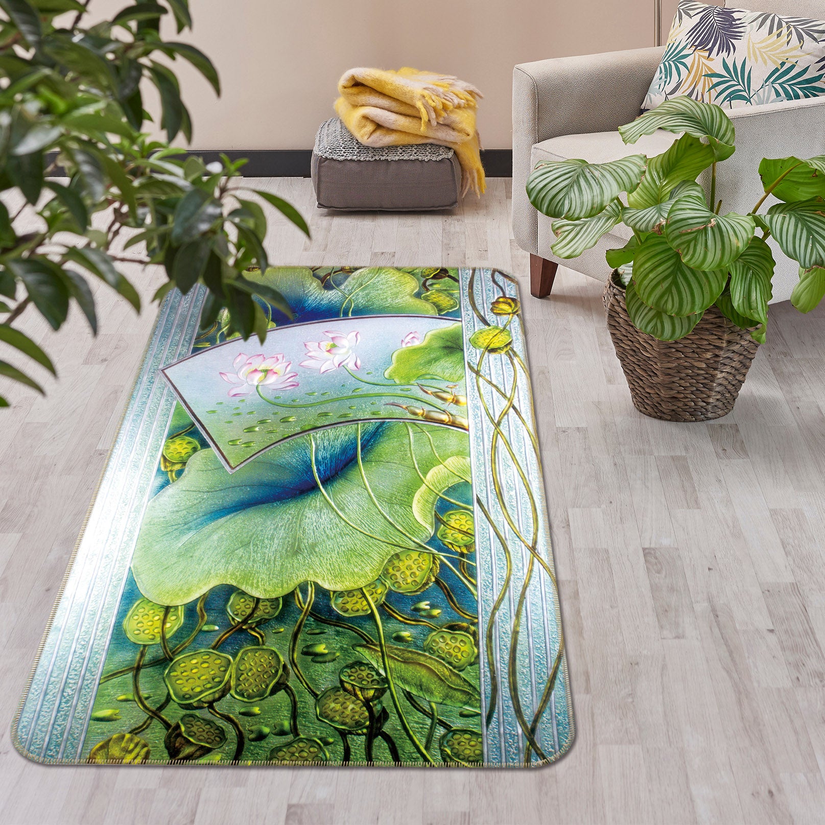 3D Lotus Leaf 32223 Non Slip Rug Mat