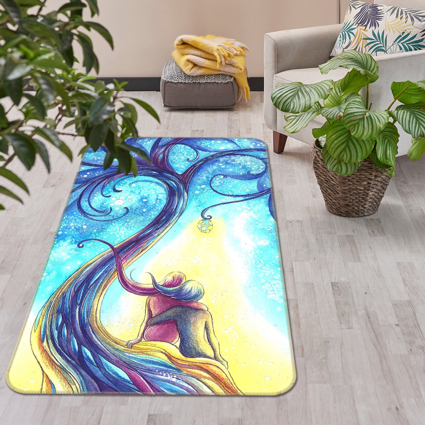 3D Tree Couple 32228 Non Slip Rug Mat