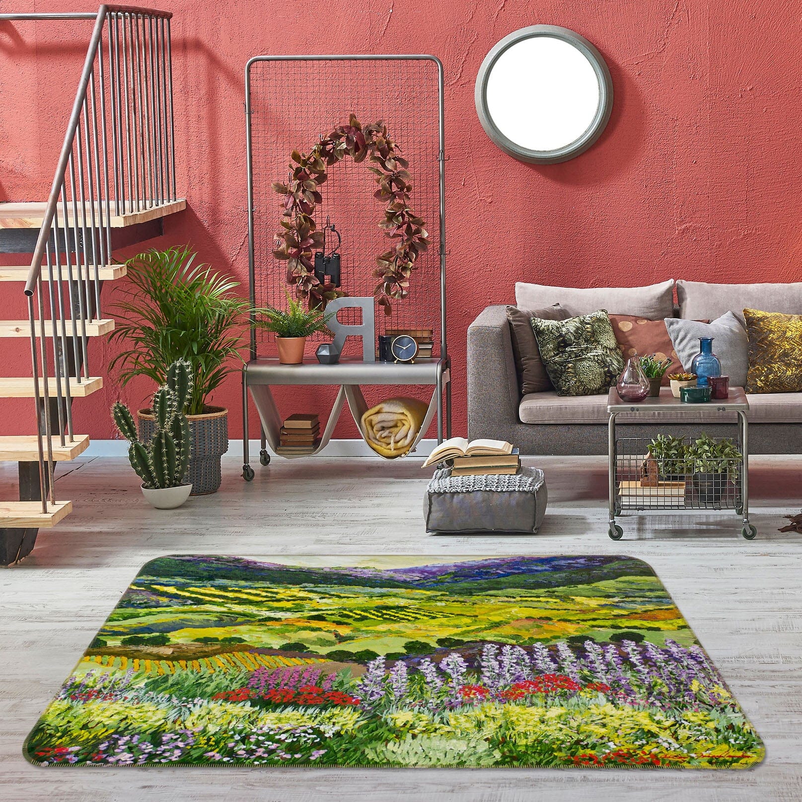 3D Flower Field 1040 Allan P. Friedlander Rug Non Slip Rug Mat Mat AJ Creativity Home 