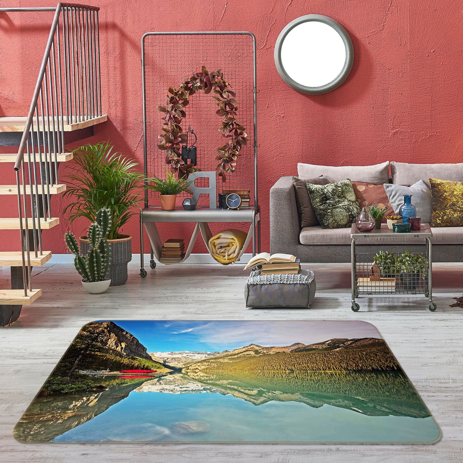 3D Lake Louise Sunrise 1112 Kathy Barefield Rug Non Slip Rug Mat Mat AJ Creativity Home 
