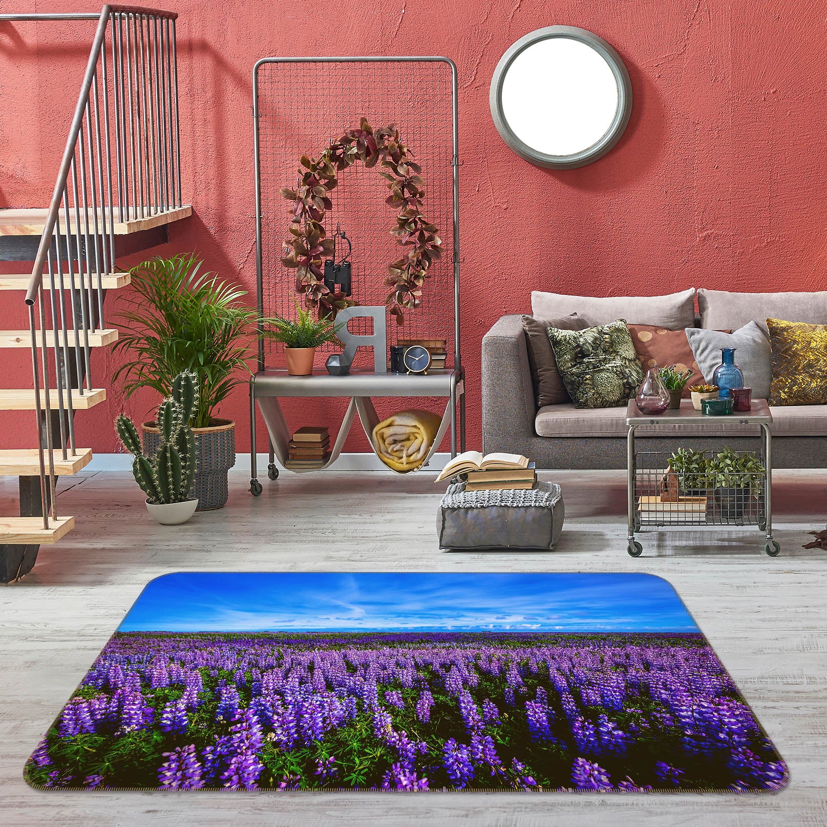 3D Lavender 27136 Non Slip Rug Mat