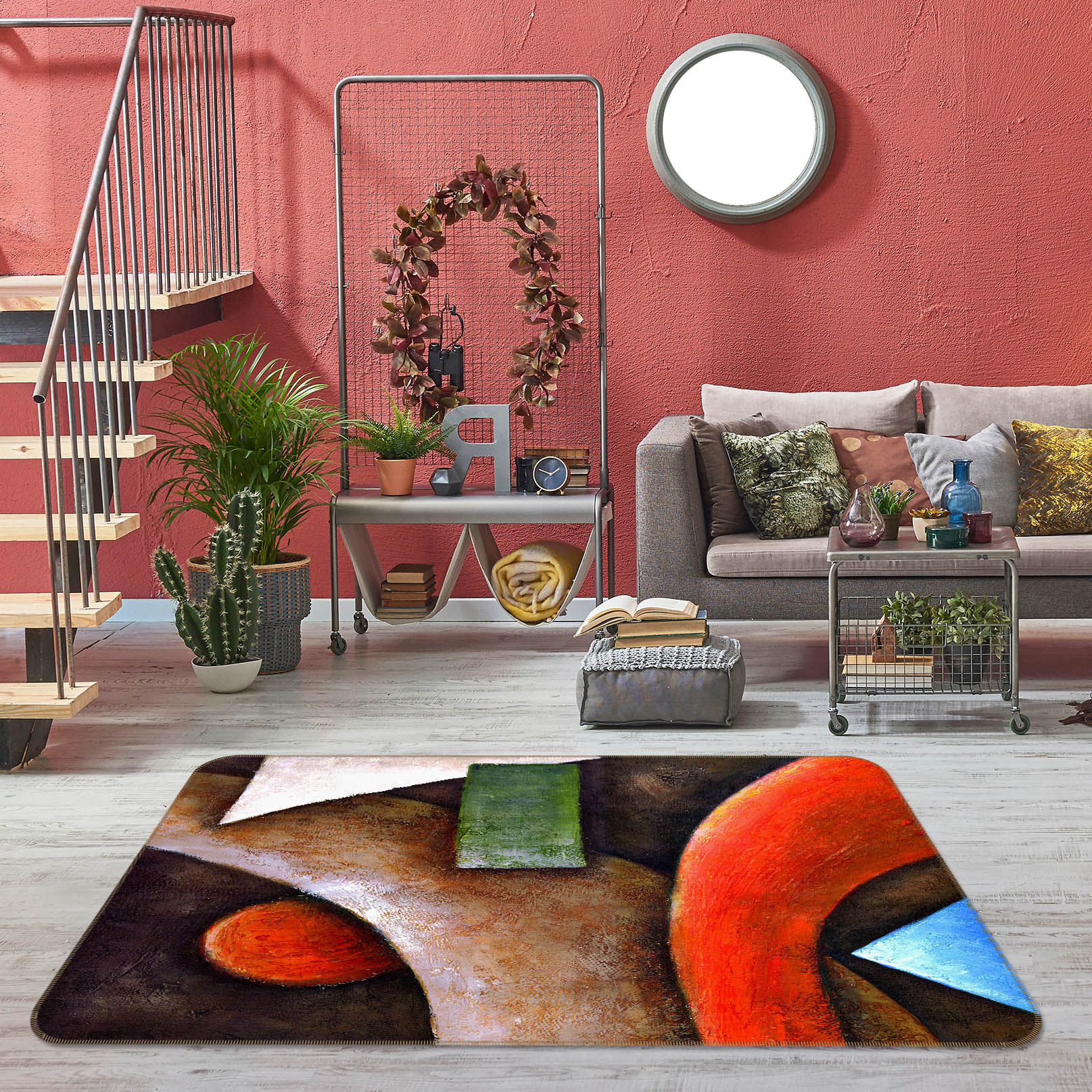 3D Abstract Pattern 31195 Non Slip Rug Mat