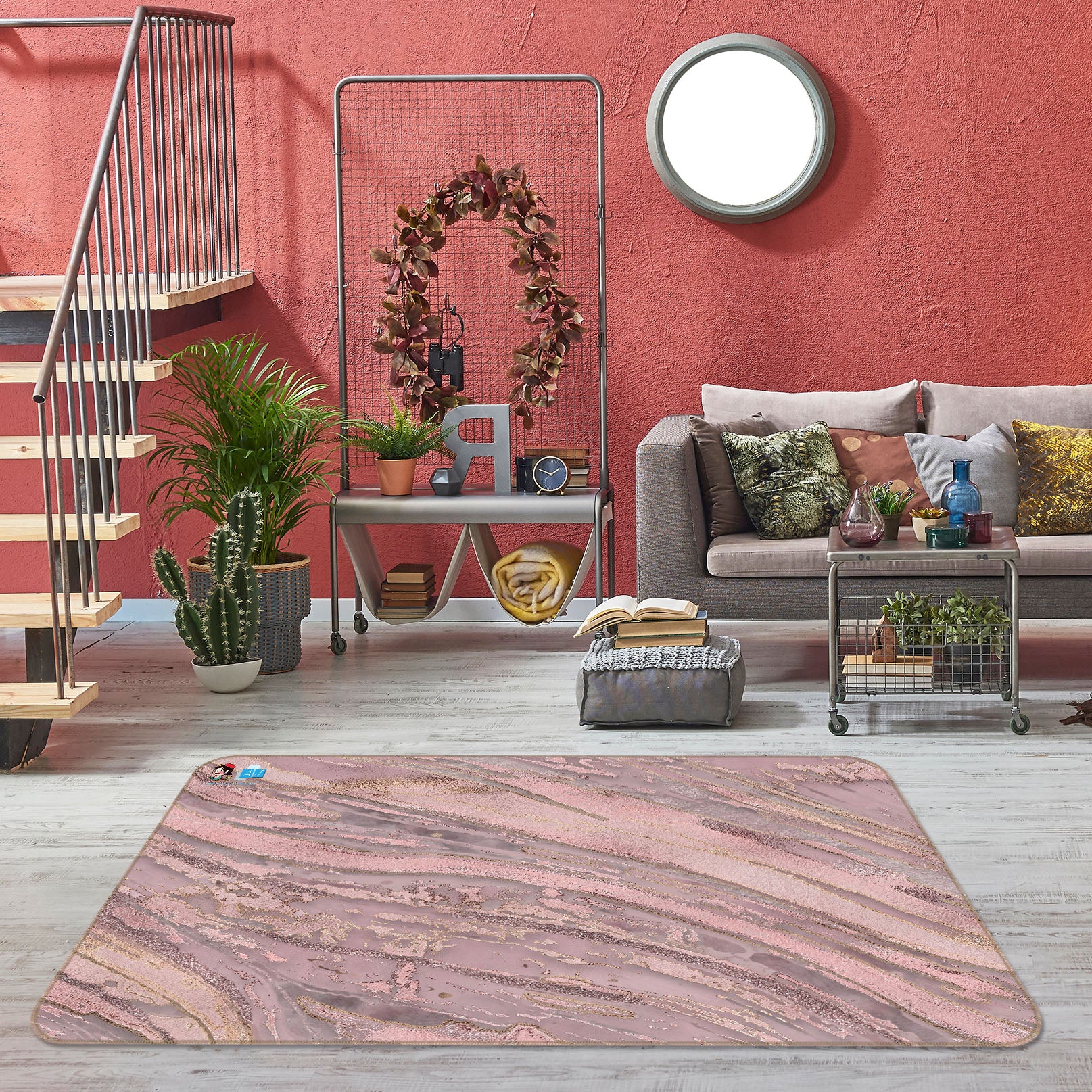 3D Brown Texture 83023 Andrea haase Rug Non Slip Rug Mat