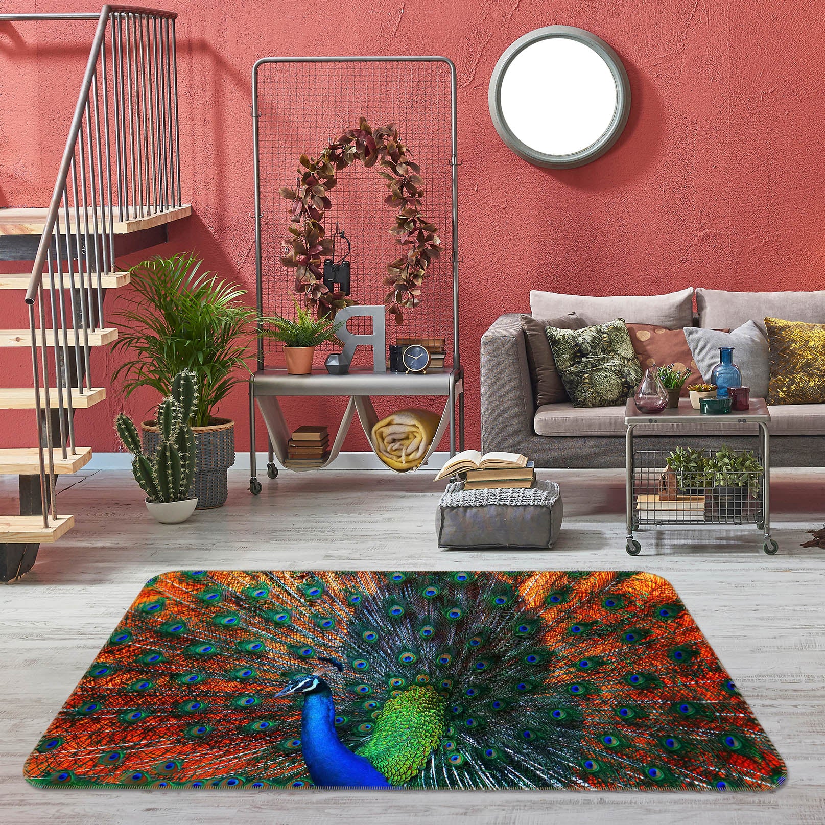 3D Beautiful Peacock 122 Animal Non Slip Rug Mat