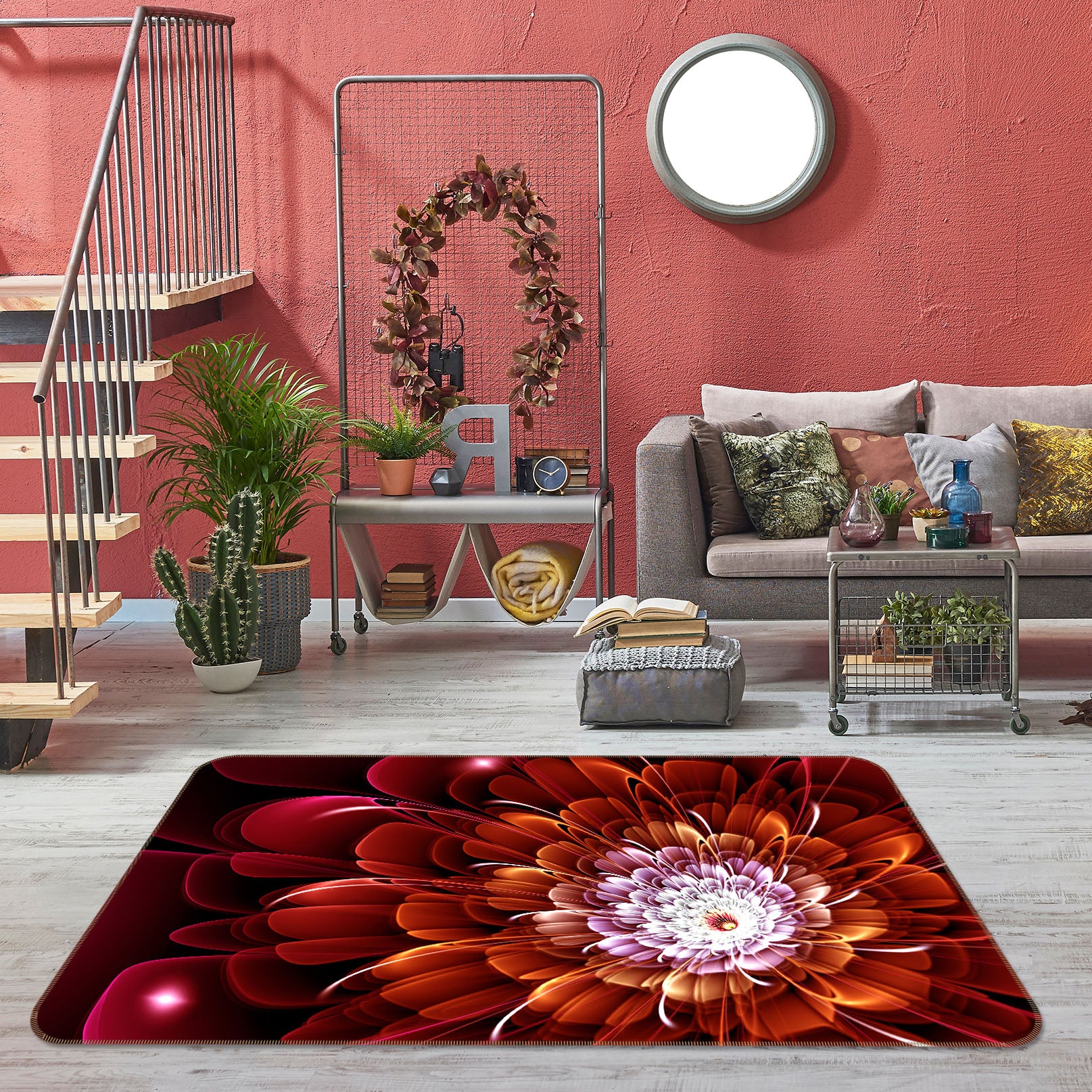 3D Flowers 65080 Non Slip Rug Mat