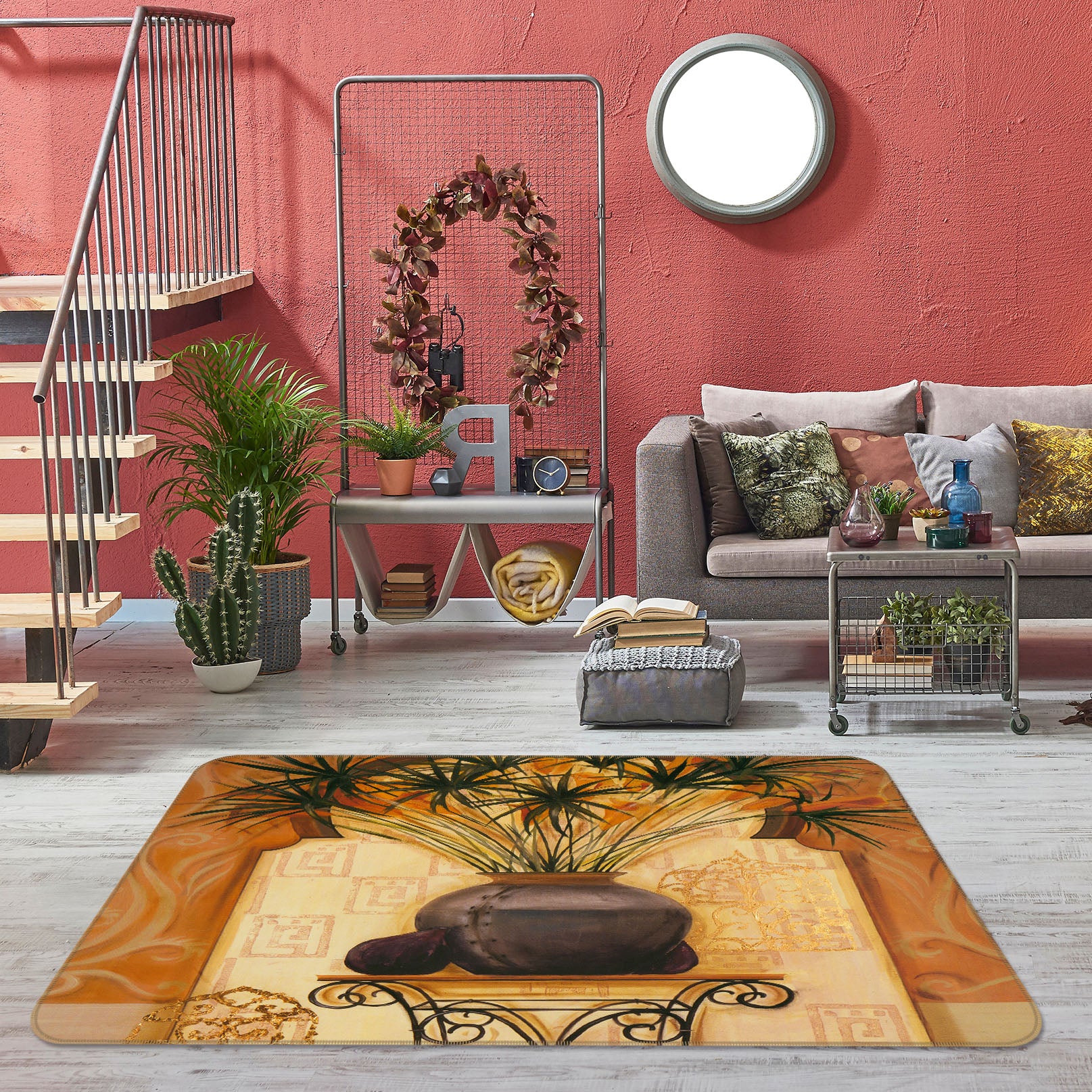 3D Vase Flowers 32033 Non Slip Rug Mat