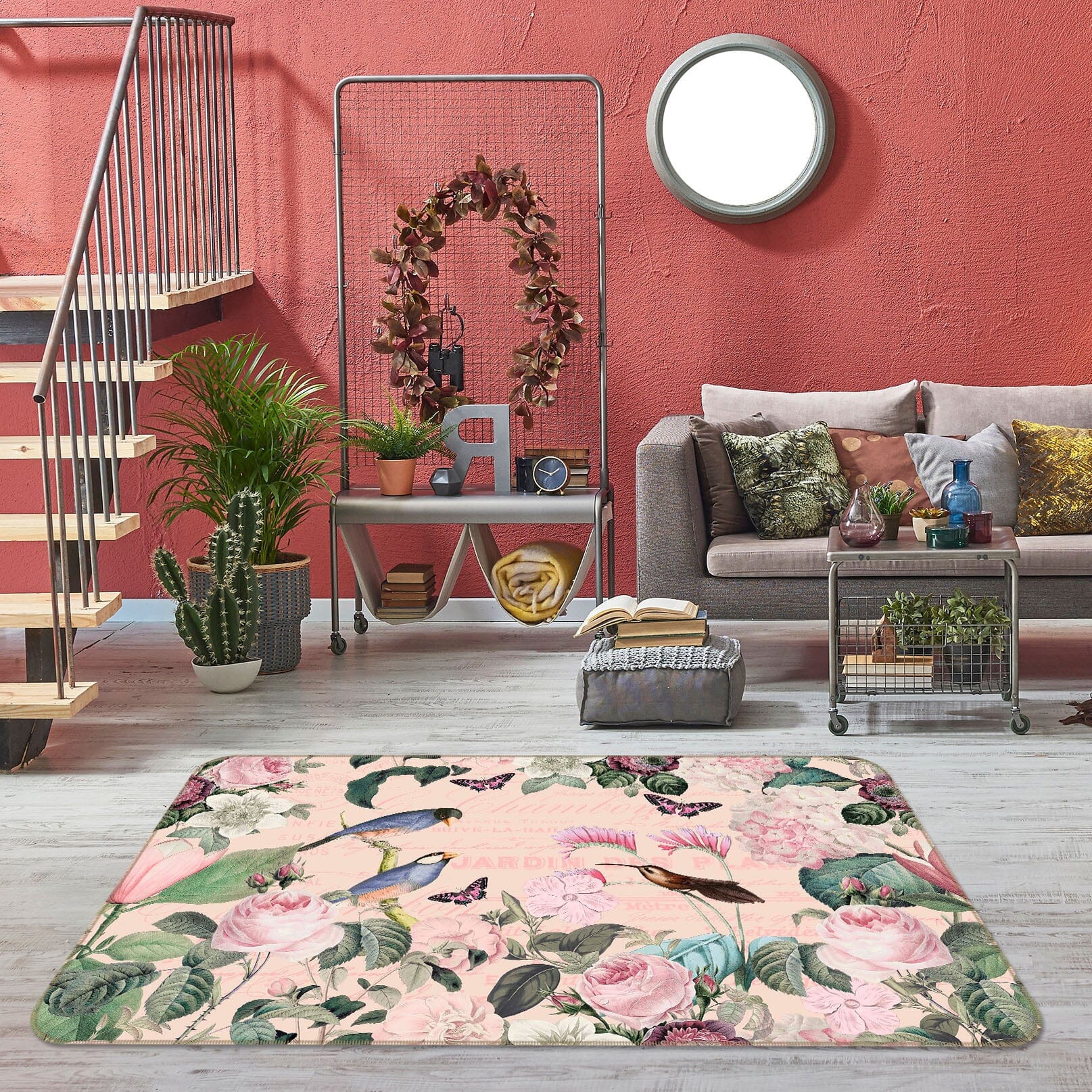 3D Bird Flowers 1015 Andrea haase Rug Non Slip Rug Mat Mat AJ Creativity Home 