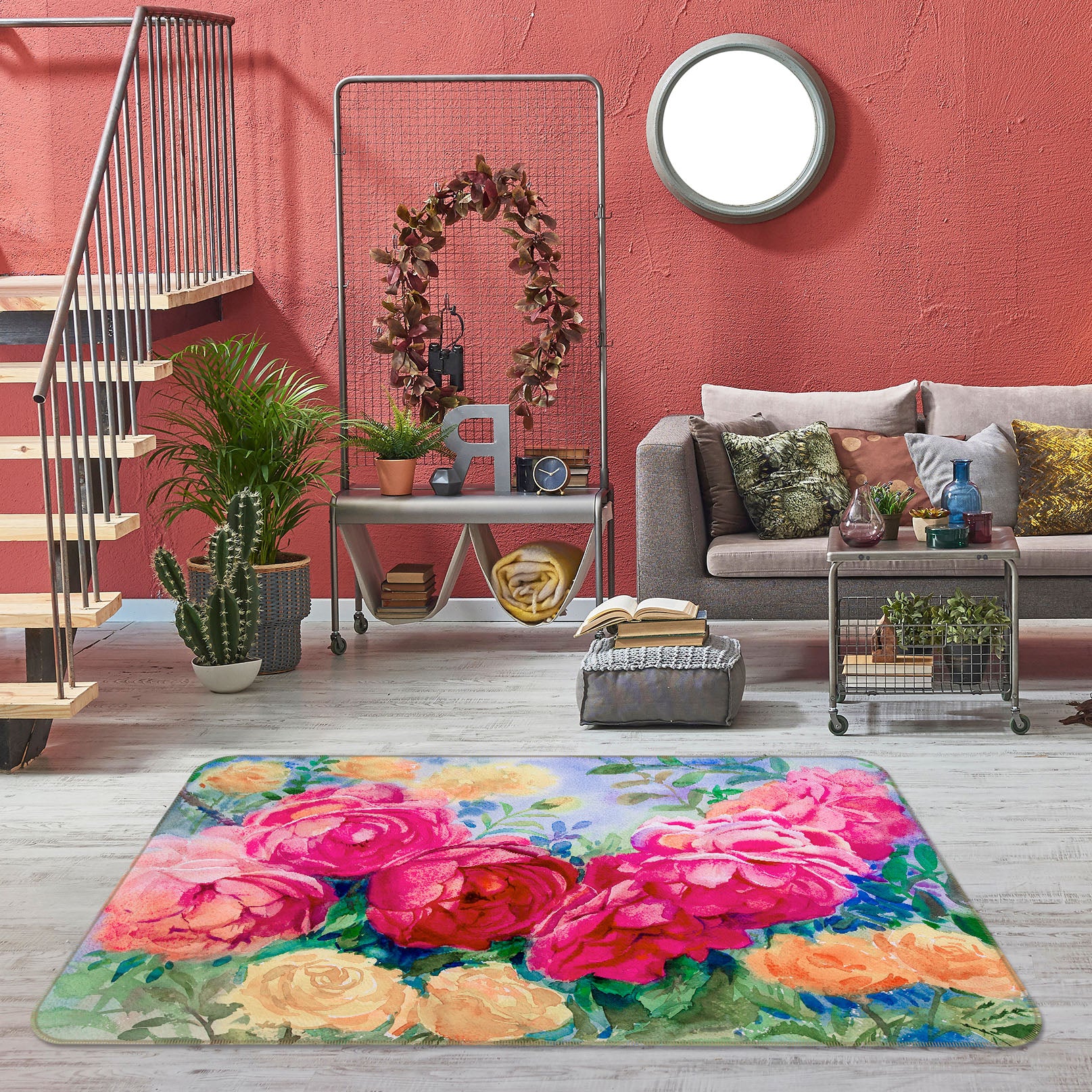 3D Flower Bush 30226 Non Slip Rug Mat